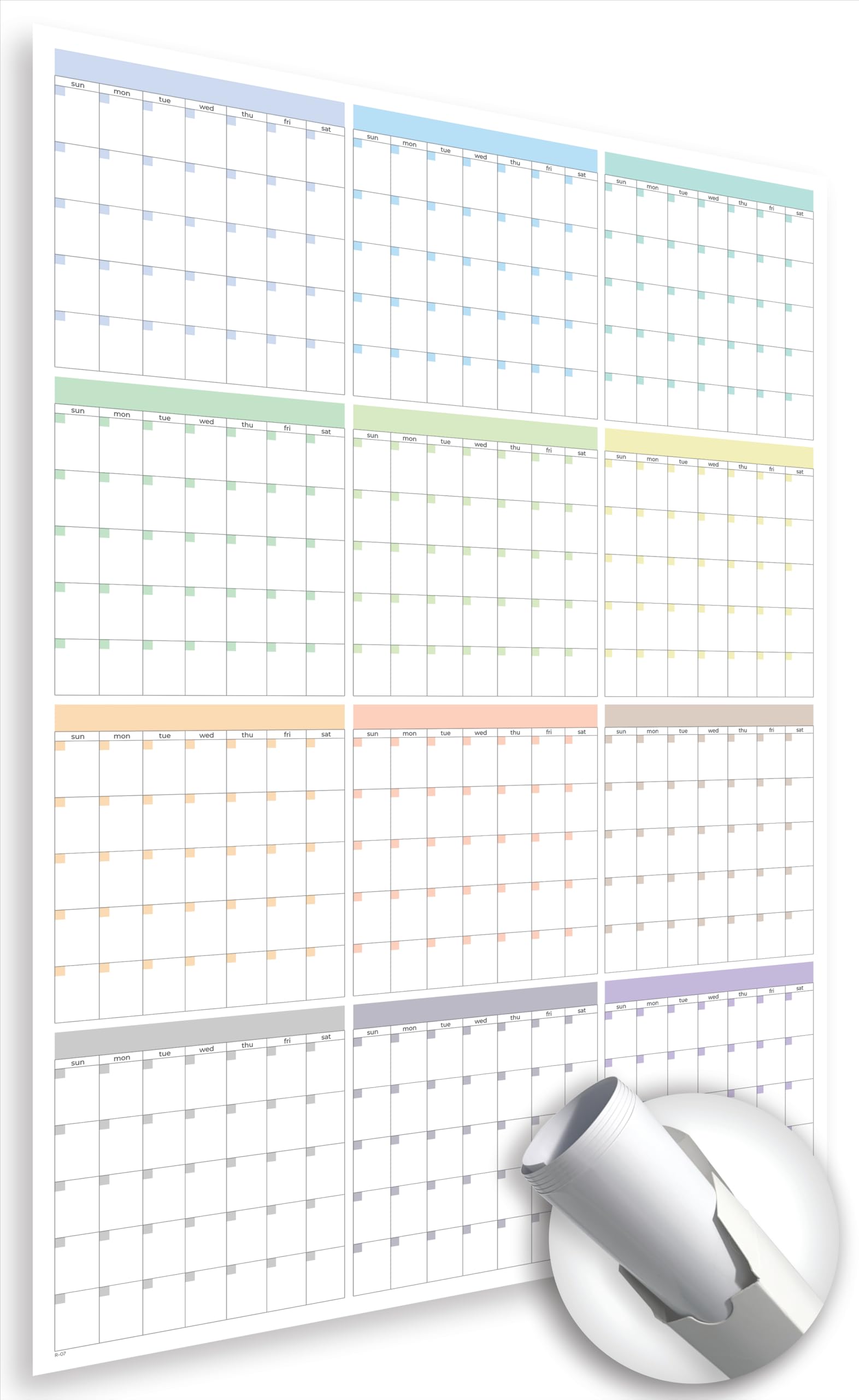 Undated Large Wall Calendar (39 x 27 inches) – Double-Sided Dry Erase Yearly & Monthly Wall Calendar, Big Erasable Planner for Home, Office, or Classroom, Thick Paper with Gloss Lamination