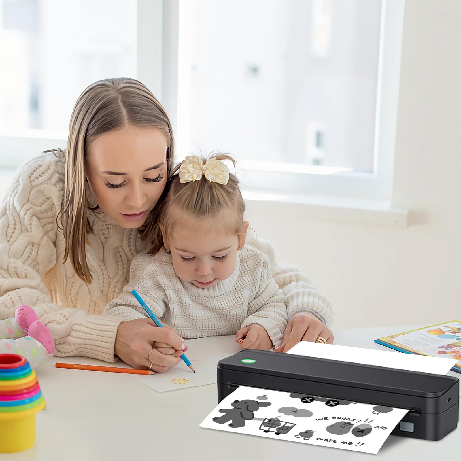 FungLam Thermal Printer Paper 8.5 x 11 Inch, 200 Sheets US Letter Size Thermal Paper, Folded, Continuous, Perforated, Compatible with A4 Portable Thermal Printer