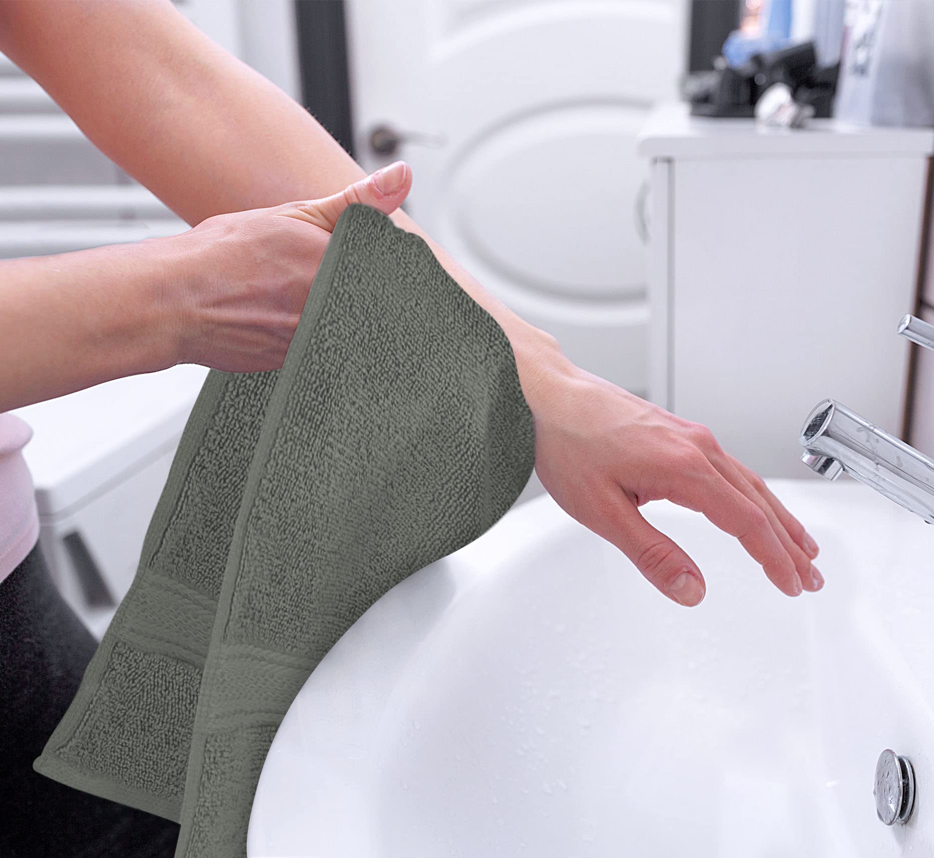 Utopia Towels 6 Pack Premium Hand Towels, 16 by 28 inches, 100% Ring Spun Cotton, Soft and Absorbent 600 GSM Towels for Bathroom, Gym, and Hotel, Grey
