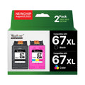 Valuetoner 67XL Ink Cartridges Replacement for HP 67 XL Black and Color Ink Cartridges for HP67XL for HP Envy 6455e 6052 6055 6010e 6020e 6030e 6052e Printer