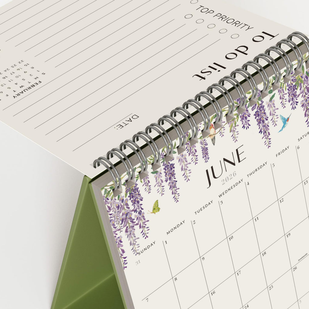 Jotsome Small Desk Calendar 2026-2027, 18 Months Standing Flip Calendar (6"x7.5") from Now to June 2027, Double-Sided Design Aesthetic Desk Calendar with To Do List, 250GSM Thick Paper