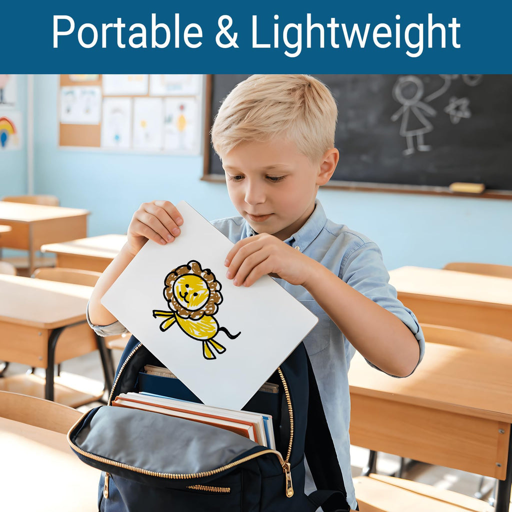 zmybcpack 12 Pack 9x12 Inch Small White Boards, Double Sided Dry Erase Boards Blank & Lined, Lightweight Paperboard Lapboards with 12 Markers & Erasers for Classroom, Students, Teachers