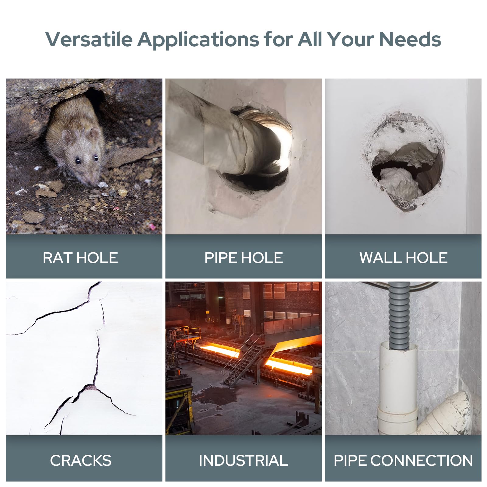 6PCS Super Diamond Mud Seal,New Type Waterproof Sealant Mastic, Waterproof Repair Sealing Clay, Quick Wall Mending Mud for Drain Connection, for Holes and Gaps Wall Filler Air Conditioning Hole