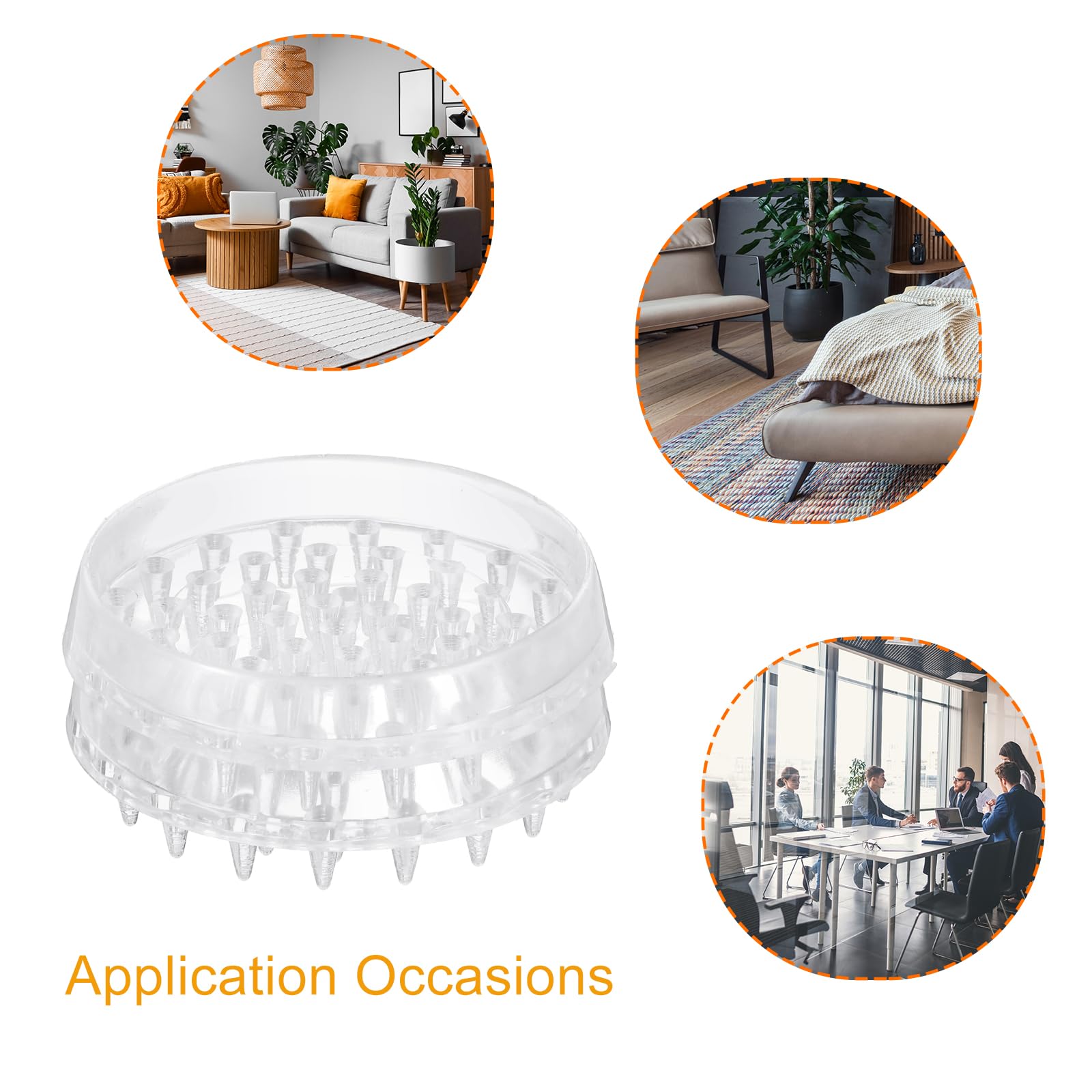 uxcell 16 Pcs Carpet Protectors Spiked Caster Cups 1.89" Round Spiked Furniture Cup Furniture Carpet Protectors for Furniture Legs Table Chair Sofa