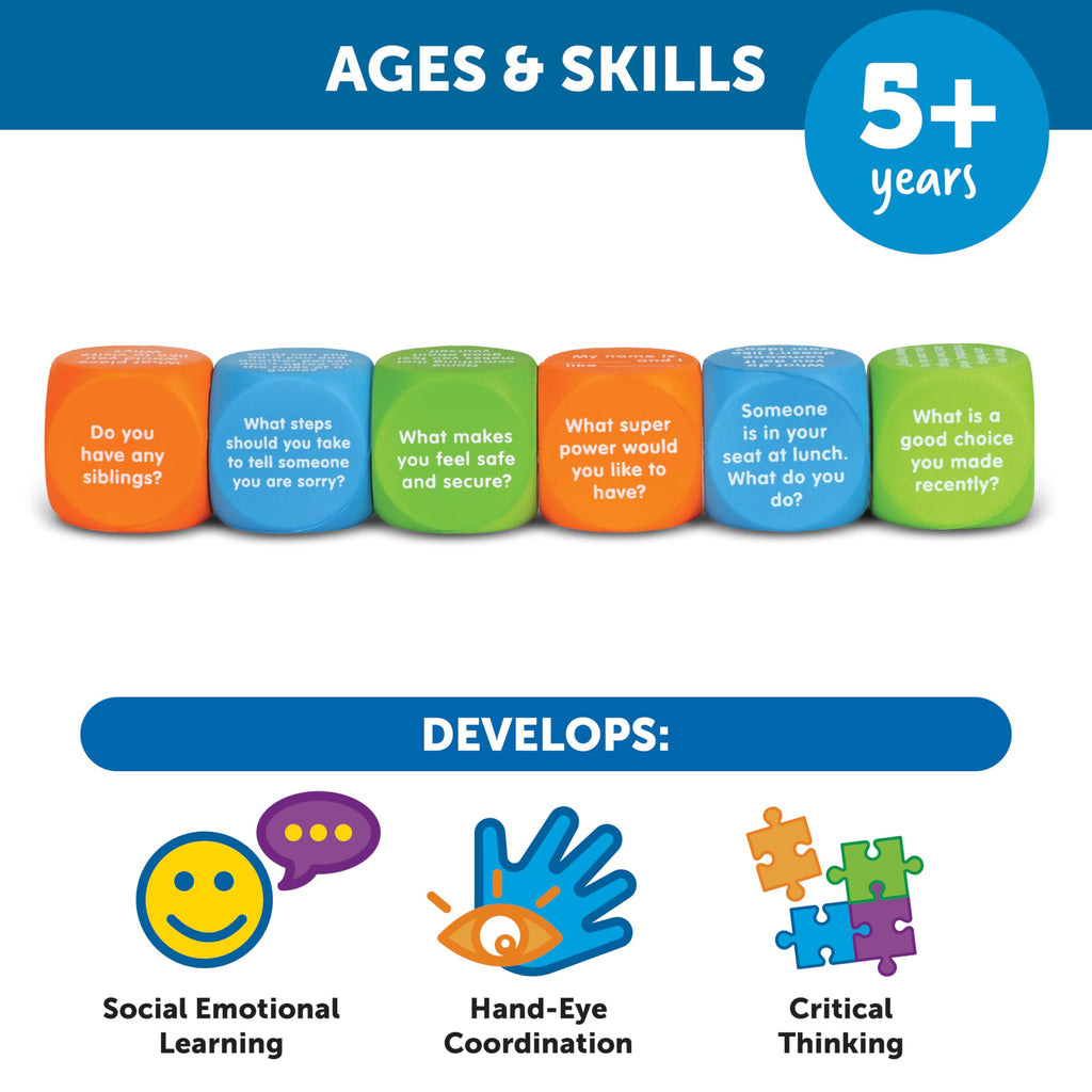 Learning Resources Let's Talk! Cubes, Conversation Cubes, SEL & Autism Therapy