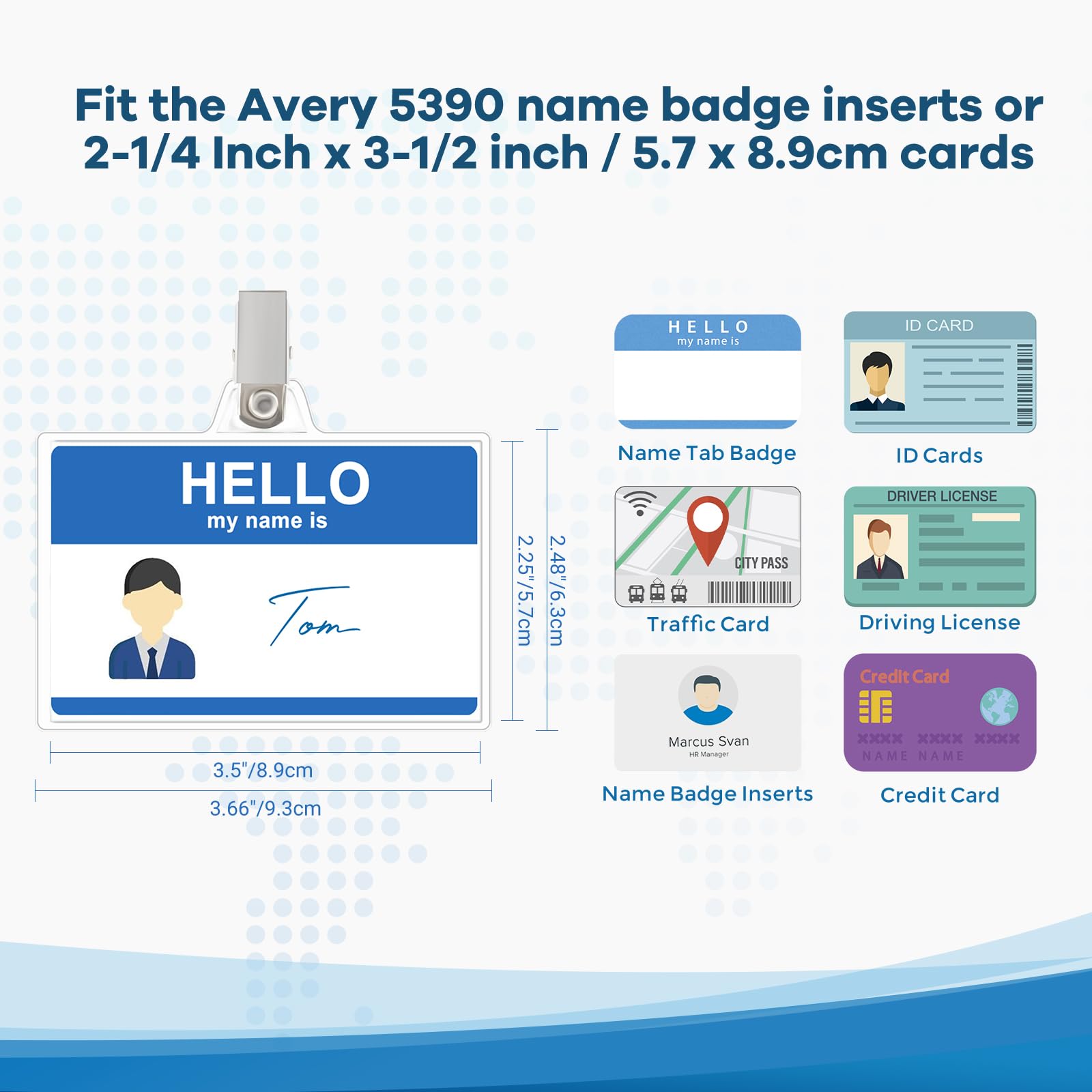 Name Badge Holders with Clip - Fushing 40PCS Clear Plastic ID Badge Holders with Badge Clips for 2-1/4 Inch x 3-1/2 Inch Name Badge Inserts