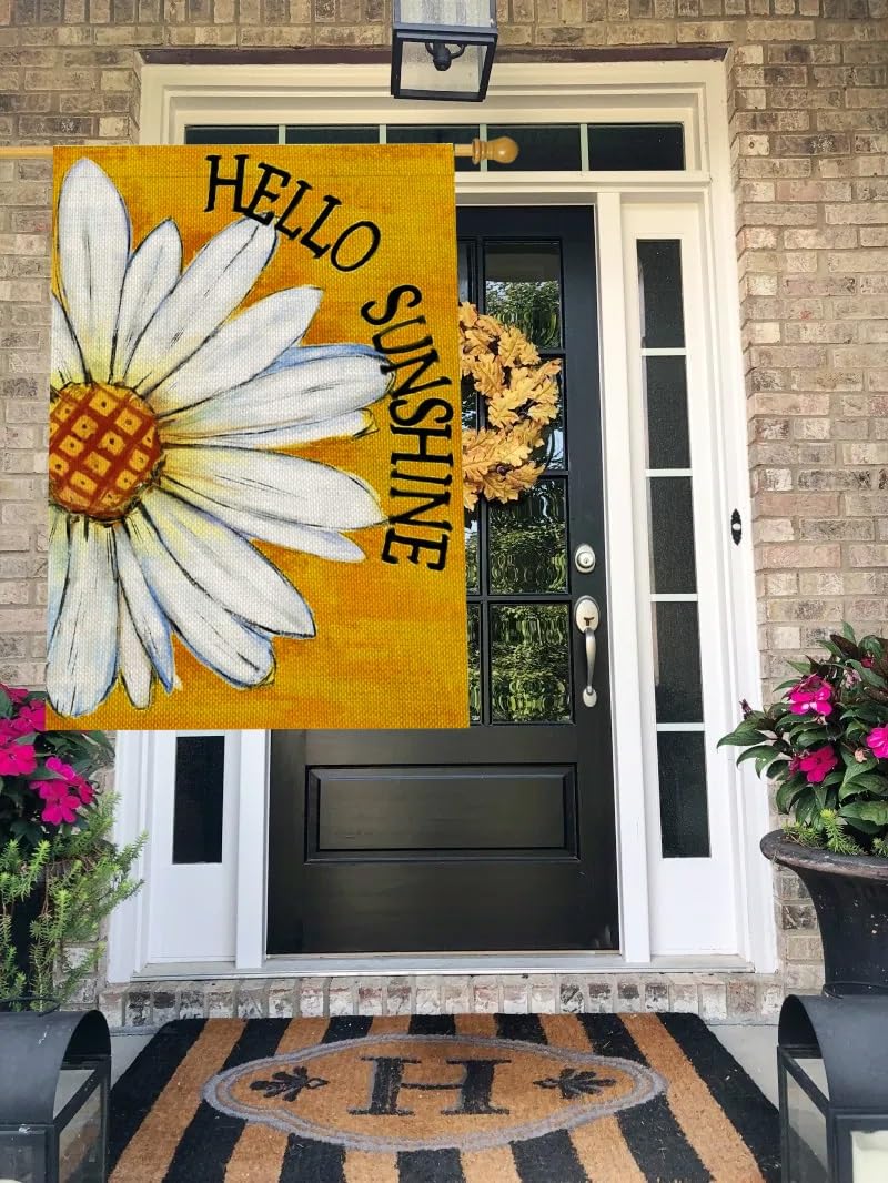 Spring Summer Flag 28 x 40 Double Sided, Large Outdoor Flag for Garden Yard and House, Floral Decorative flag for Outside