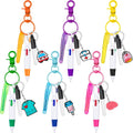 Mini Highlighter Nurse Pens for Badge Reel Pen Include 6 Tip Highlighter 6 Permanent Marker Pen and 6 Retractable Ball Pen with 6 Nursing Keychain Clip Christmas Gift (30pcs)