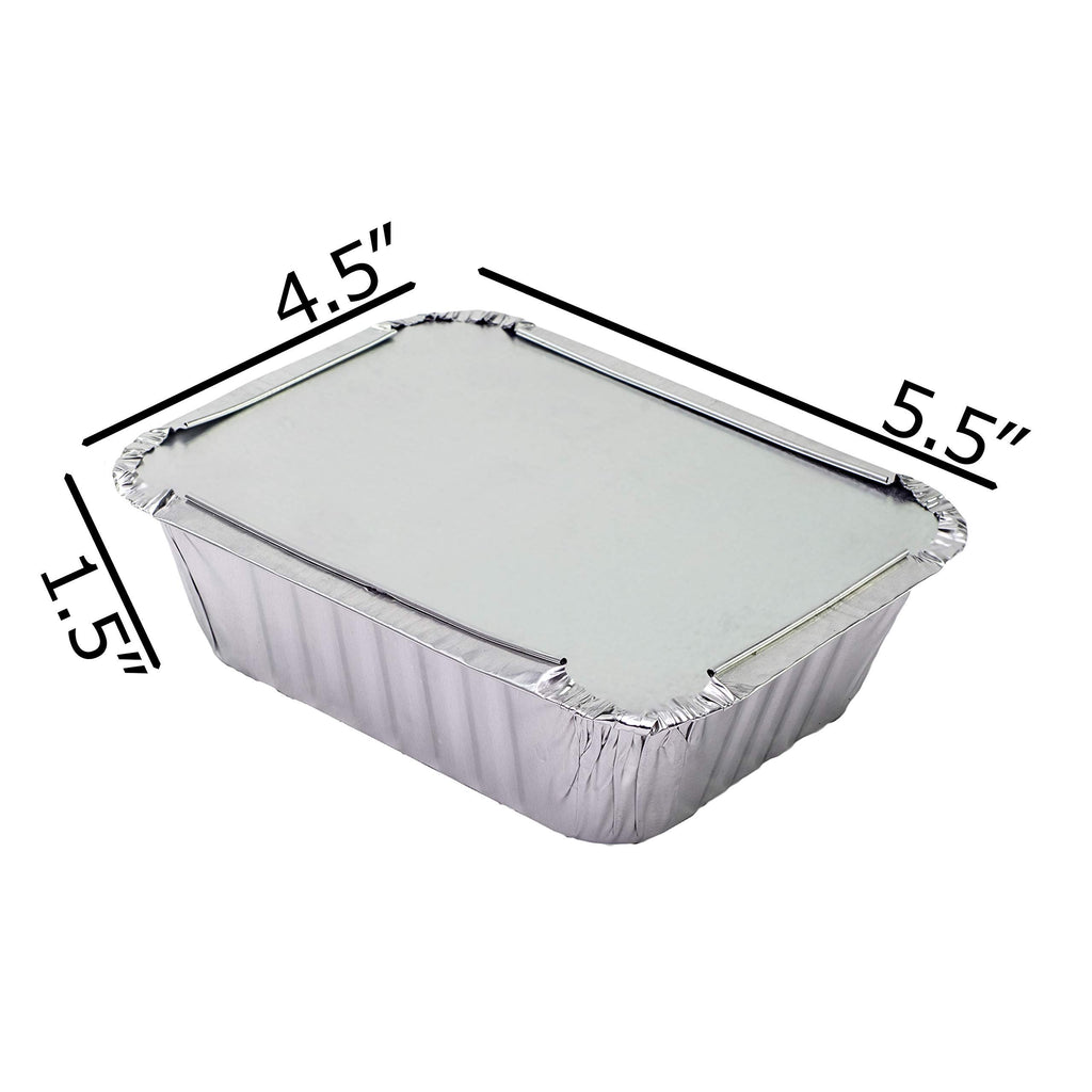 Elite Selection 1lb Aluminum Foil Pans - Reusable and Disposable Foil Pans - Stackable Foil Pans with Board Lids - Oven & Freezer Safe - 50 Piece Set (1LB Board Lids)…