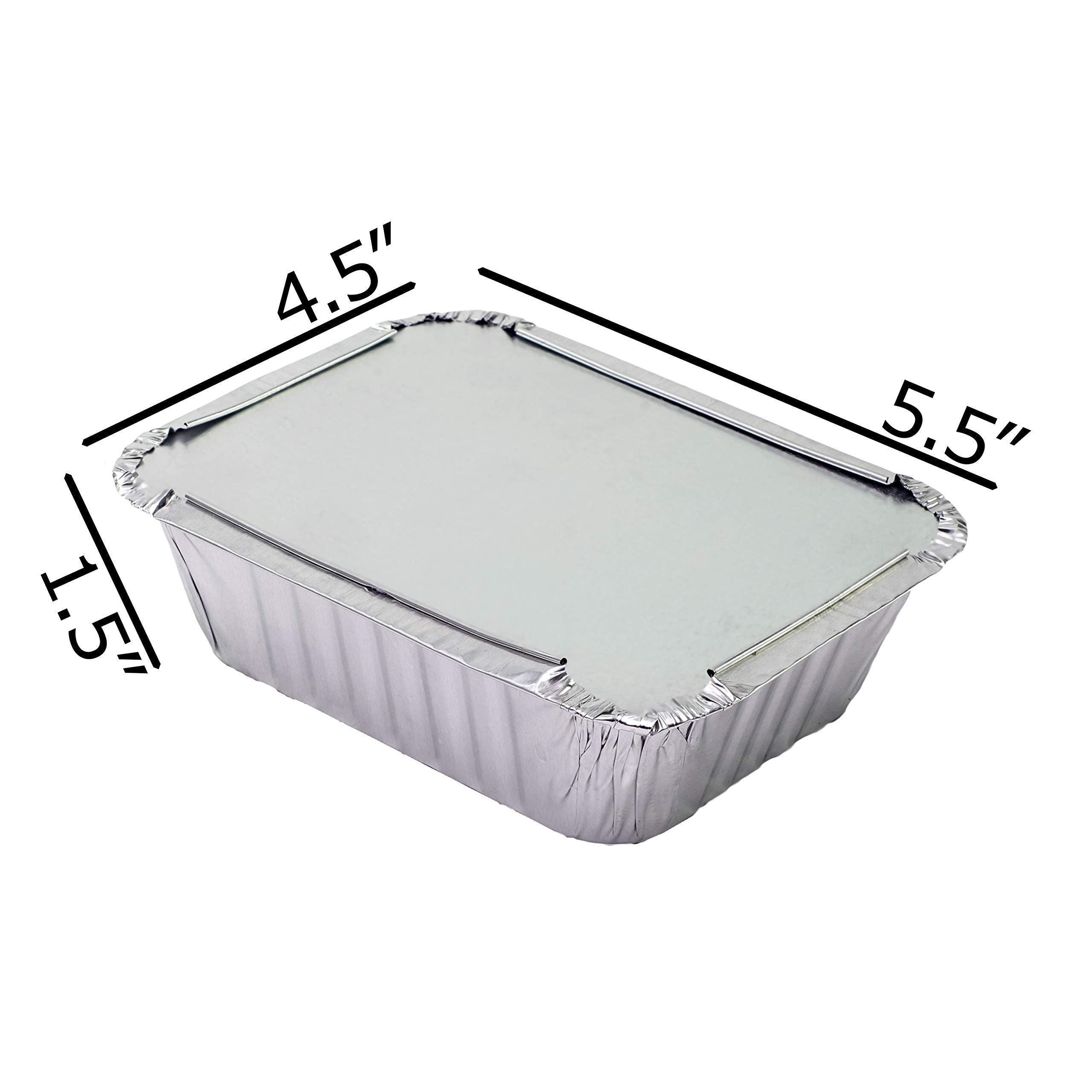 Elite Selection 1lb Aluminum Foil Pans - Reusable and Disposable Foil Pans - Stackable Foil Pans with Board Lids - Oven & Freezer Safe - 50 Piece Set (1LB Board Lids)…