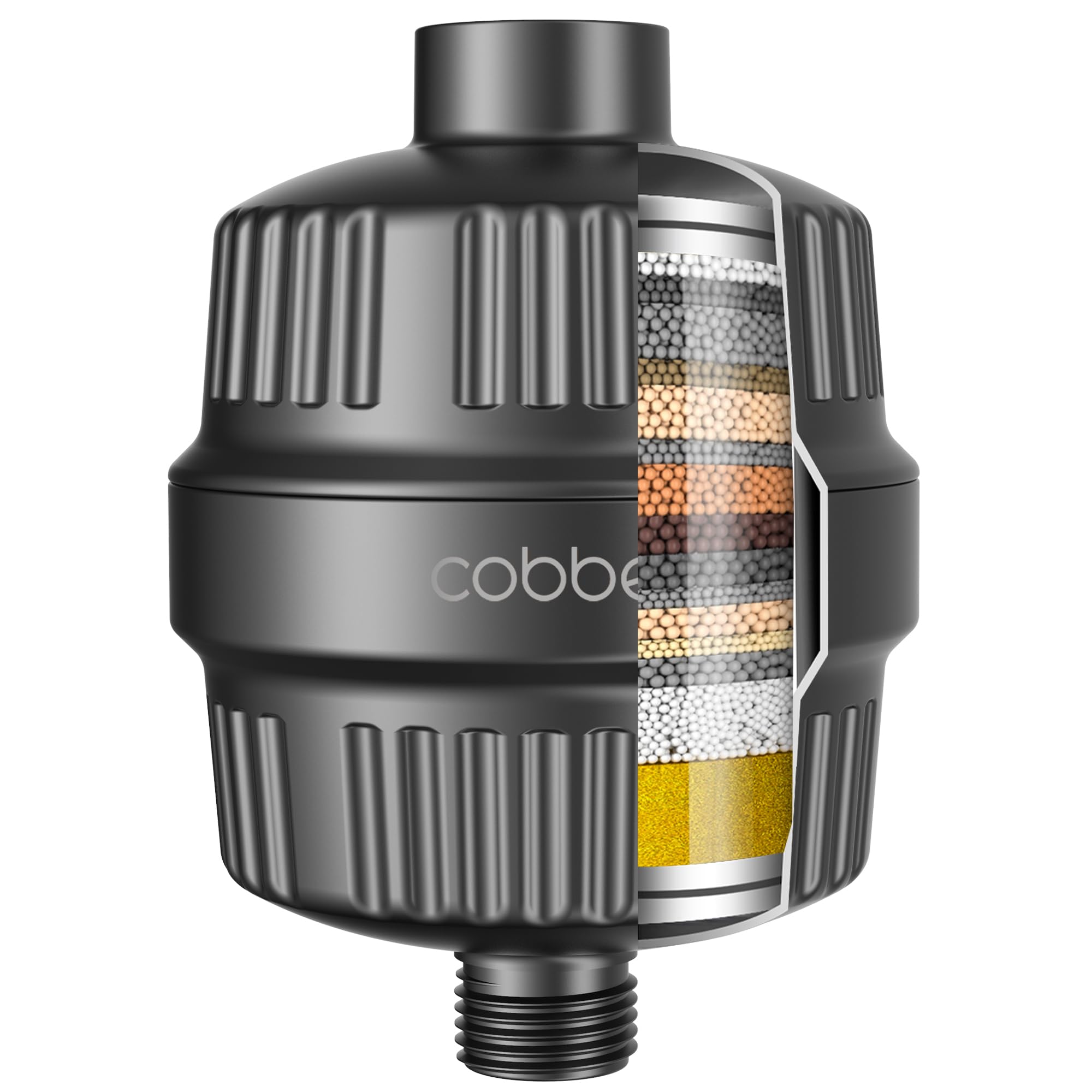 Cobbe High Output Shower Filter – 99% Removal Shower Head Filter for Hard Water, Heavy Metals, Chlorine and Harmful Substance, Black