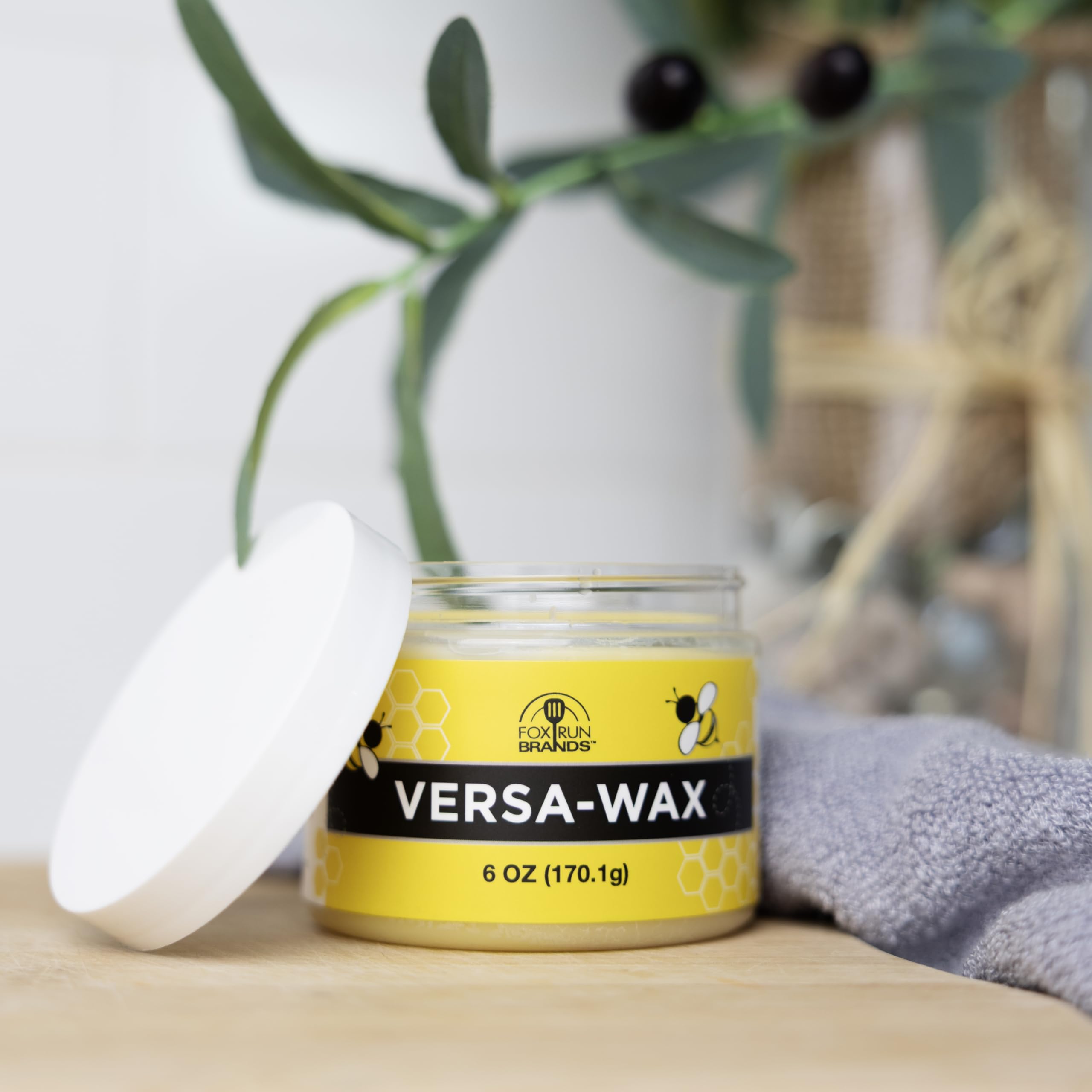 Fox Run Versa Wax, Beeswax Polish for Metals and Wood, 6 Ounces