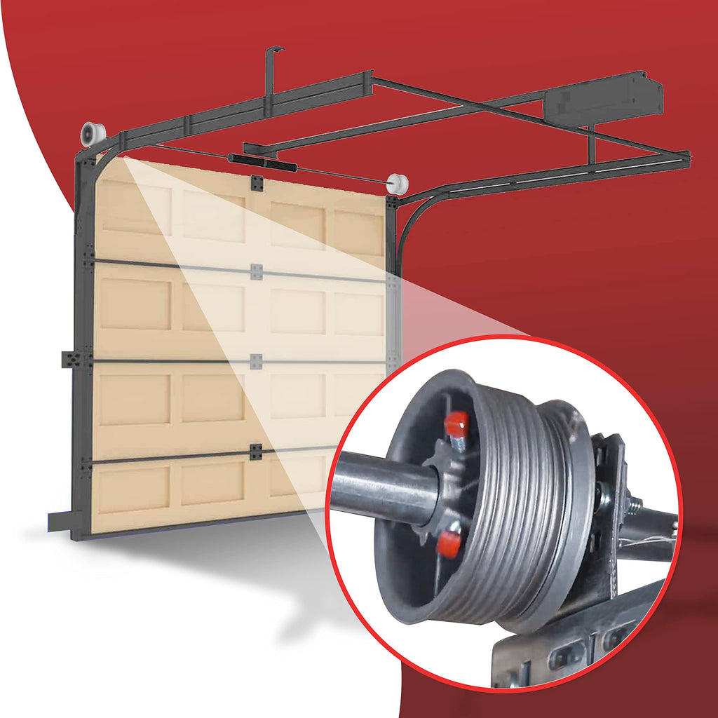 Garage Door Cable Drums Pair, Standard Lift 400 8 Garage Door Replacement Parts for Up to 8 ft High Doors, Aluminum Cable Drum 530 lb Capacity