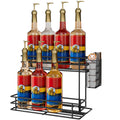 OVICAR Coffee Syrup Storage Rack - 8 Coffee Bottle Holders and Station Accessories with Straw and Pod Basket, 2 Tier (Black)