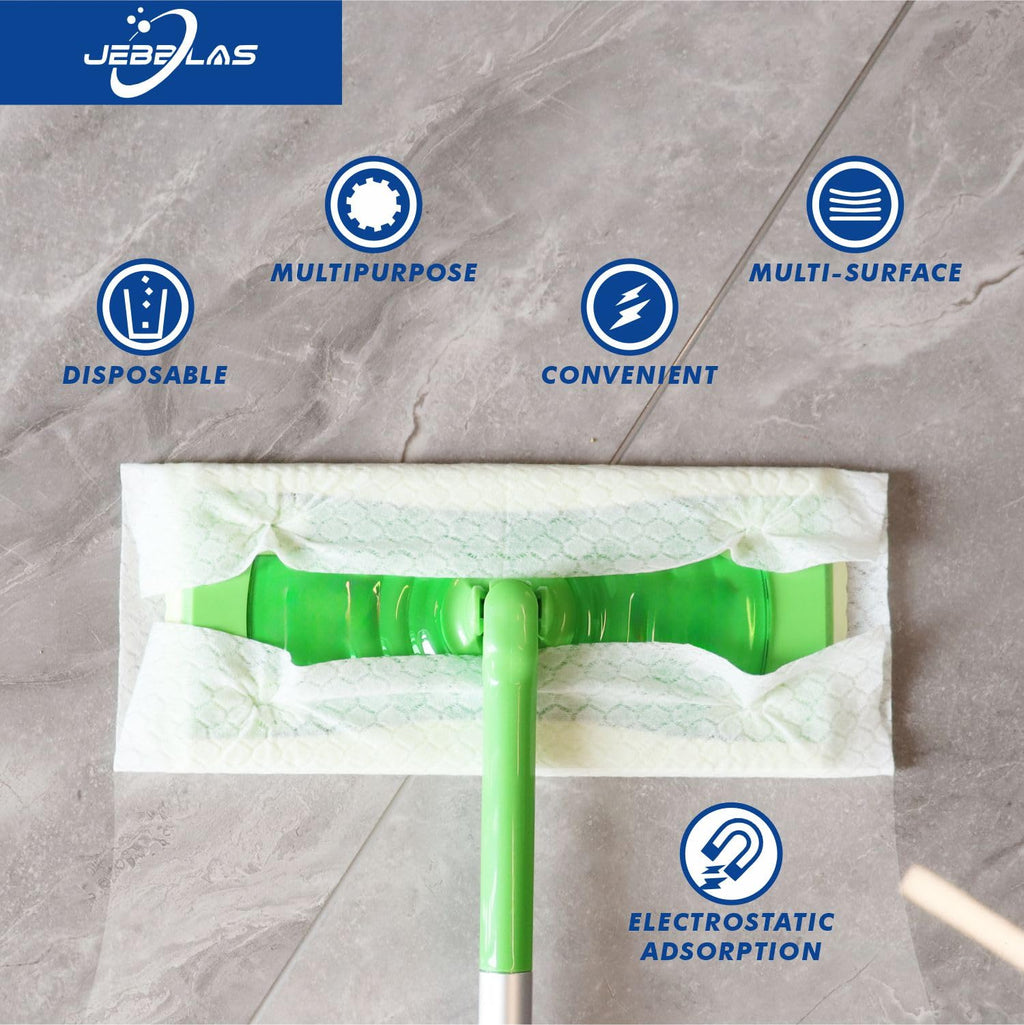 JEBBLAS Disposable Mop Cloth Dry Sweeping Pad for Floor Mop Sweeping Cloths (Pack of 120)