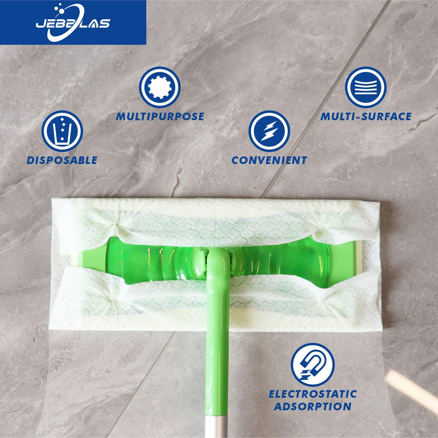 JEBBLAS Disposable Mop Cloth Dry Sweeping Pad for Floor Mop Sweeping Cloths (Pack of 120)