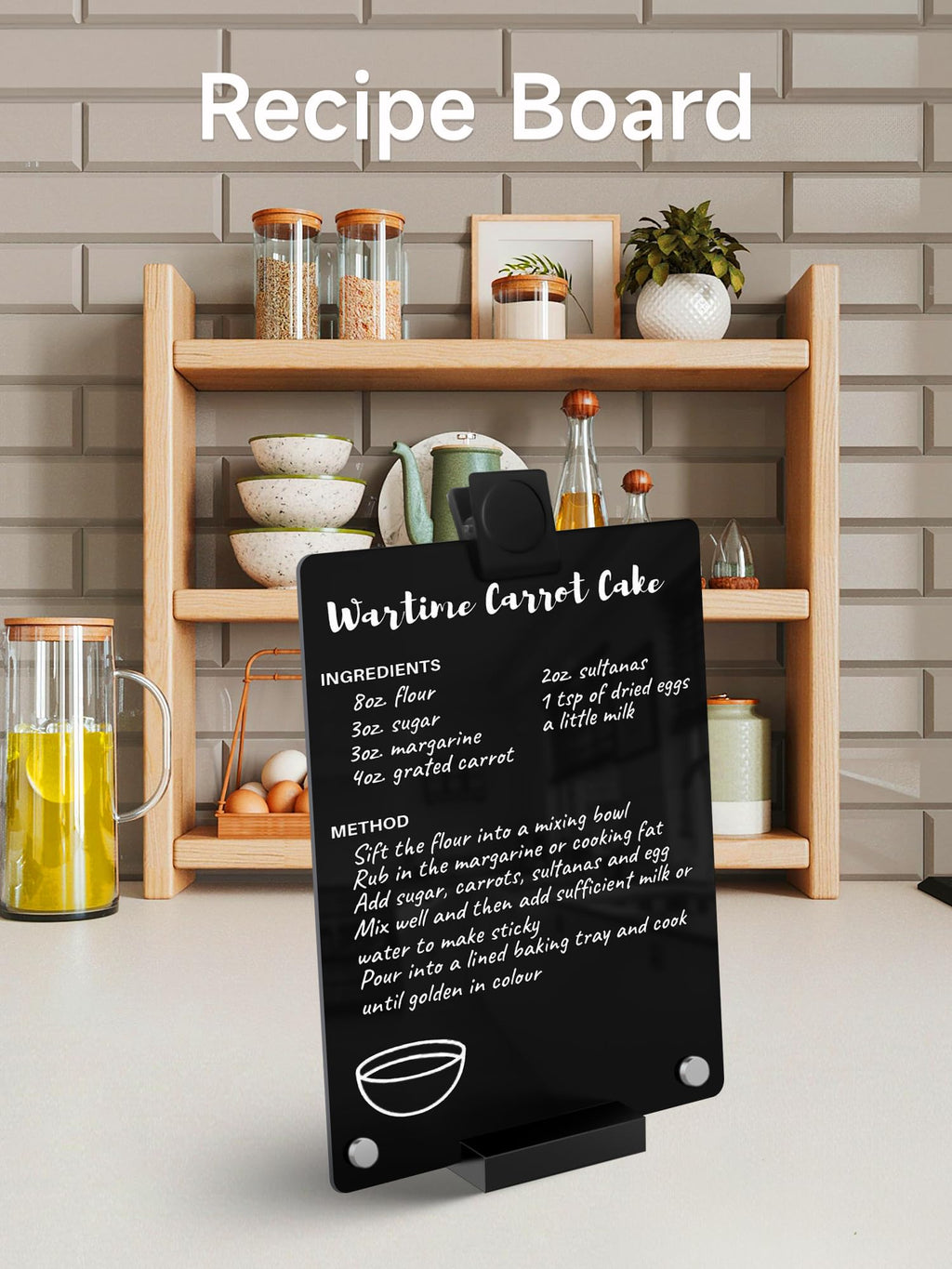 Kivsty 2 PCS Desktop Black Dry Erase Board with Stand - 30 x 20cm Small Acrylic Black Board with Marker and Magnetic Clip, Reusable Desk Notepad, to-Do List, Menu Board Signs for Bar, Office, Home