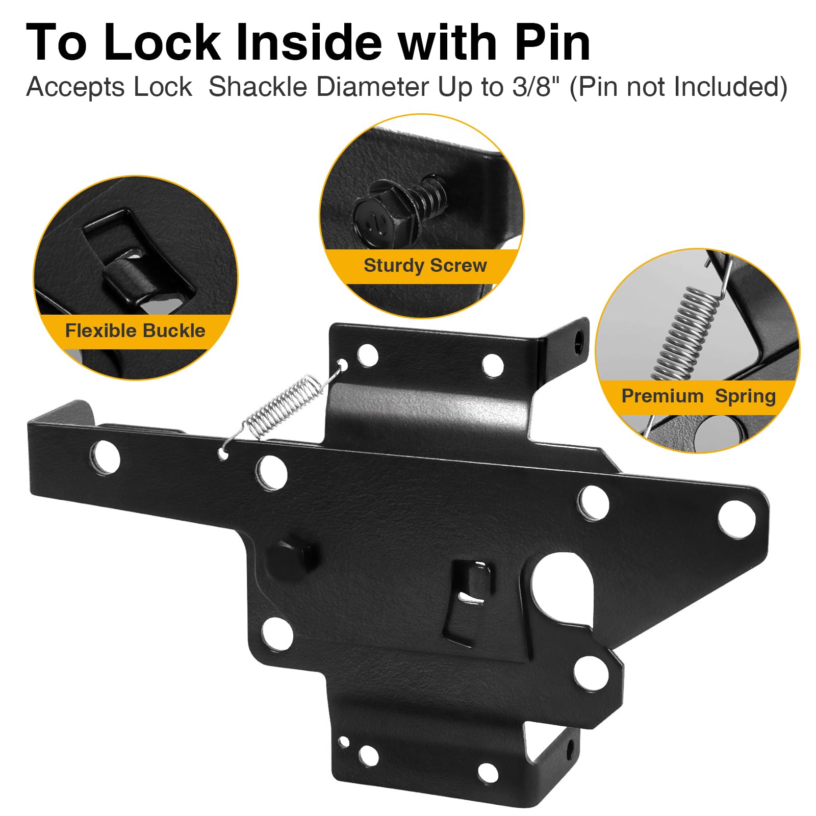 Self-Locking Gate Latch - Heavy Duty Automatic Gate Lock Gravity Door Latch Hardware for Wooden Fences & Posts PVC Fence Gates for Secure Pool, Outdoor Garden, Metal Gates Vinyl Fence