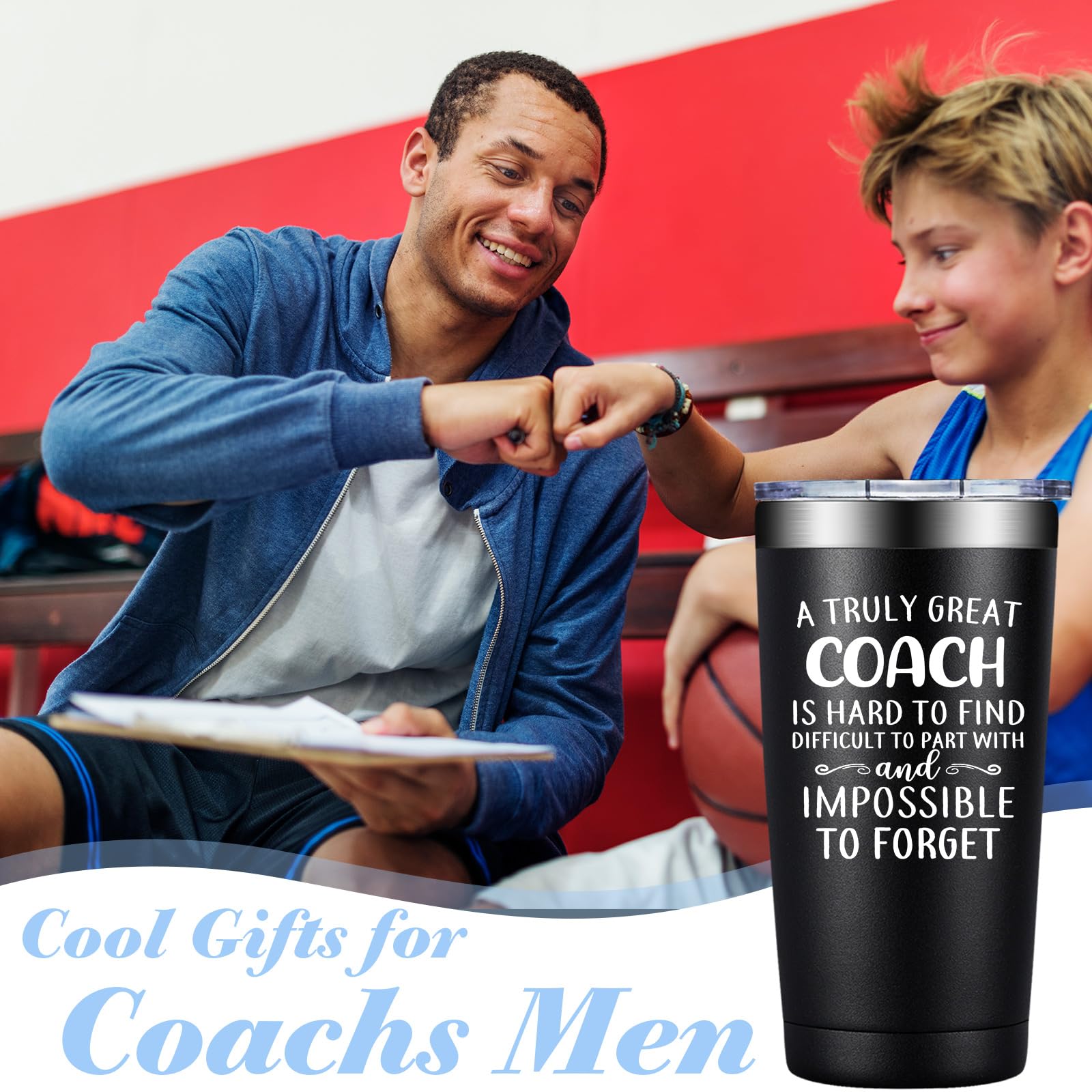 DOEARTE Hockey Coach Gifts - Coach Gifts for Men - A Truly Great Coach is Hard to Find - Volleyball, Soccer, Football, Swim, Basketball Coach Gifts - Coach Tumbler 20oz