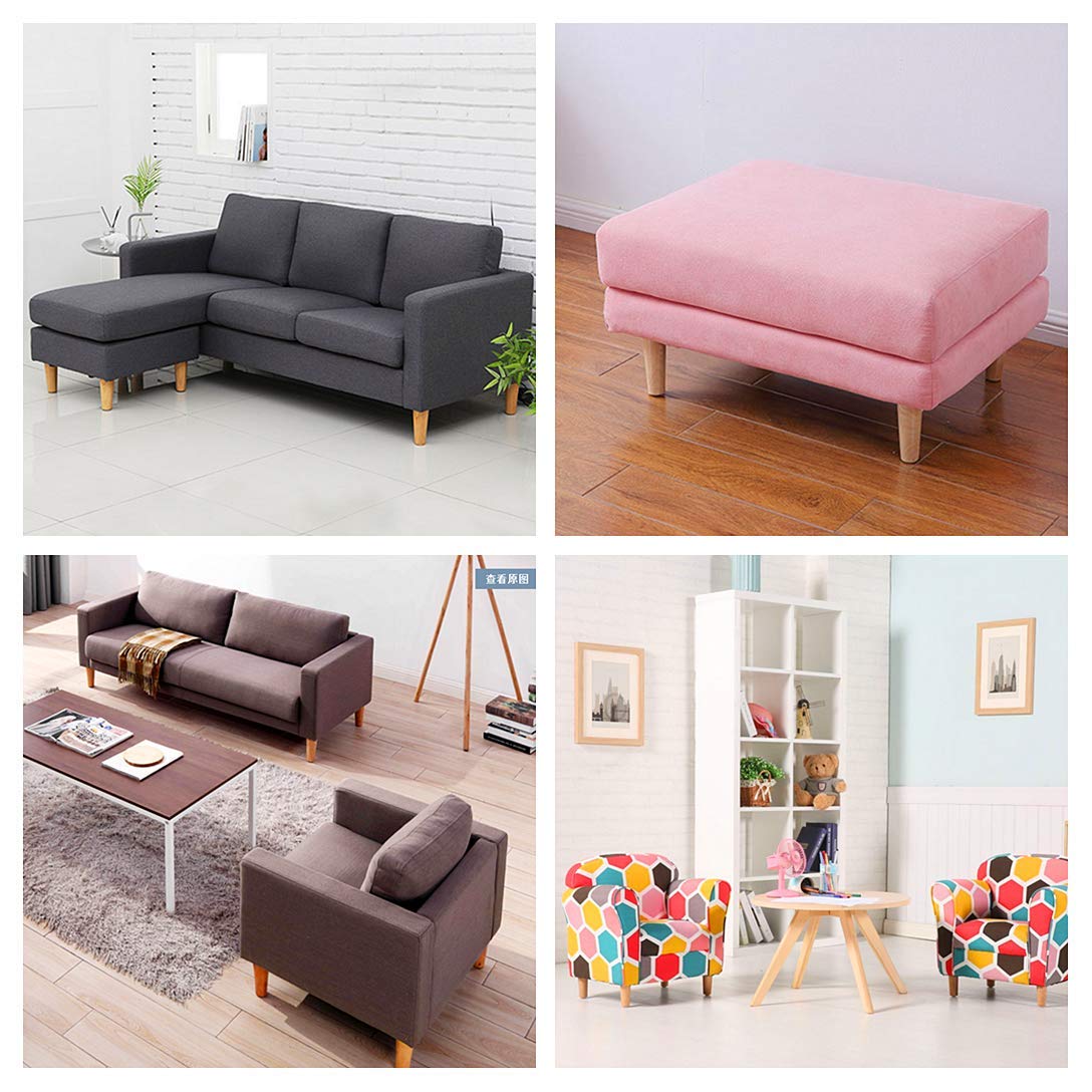 WEICHUAN Round Solid Wood Replacement Sofa Couch Chair Ottoman Loveseat Coffee Table Cabinet Furniture Wood Legs(Set of 4)