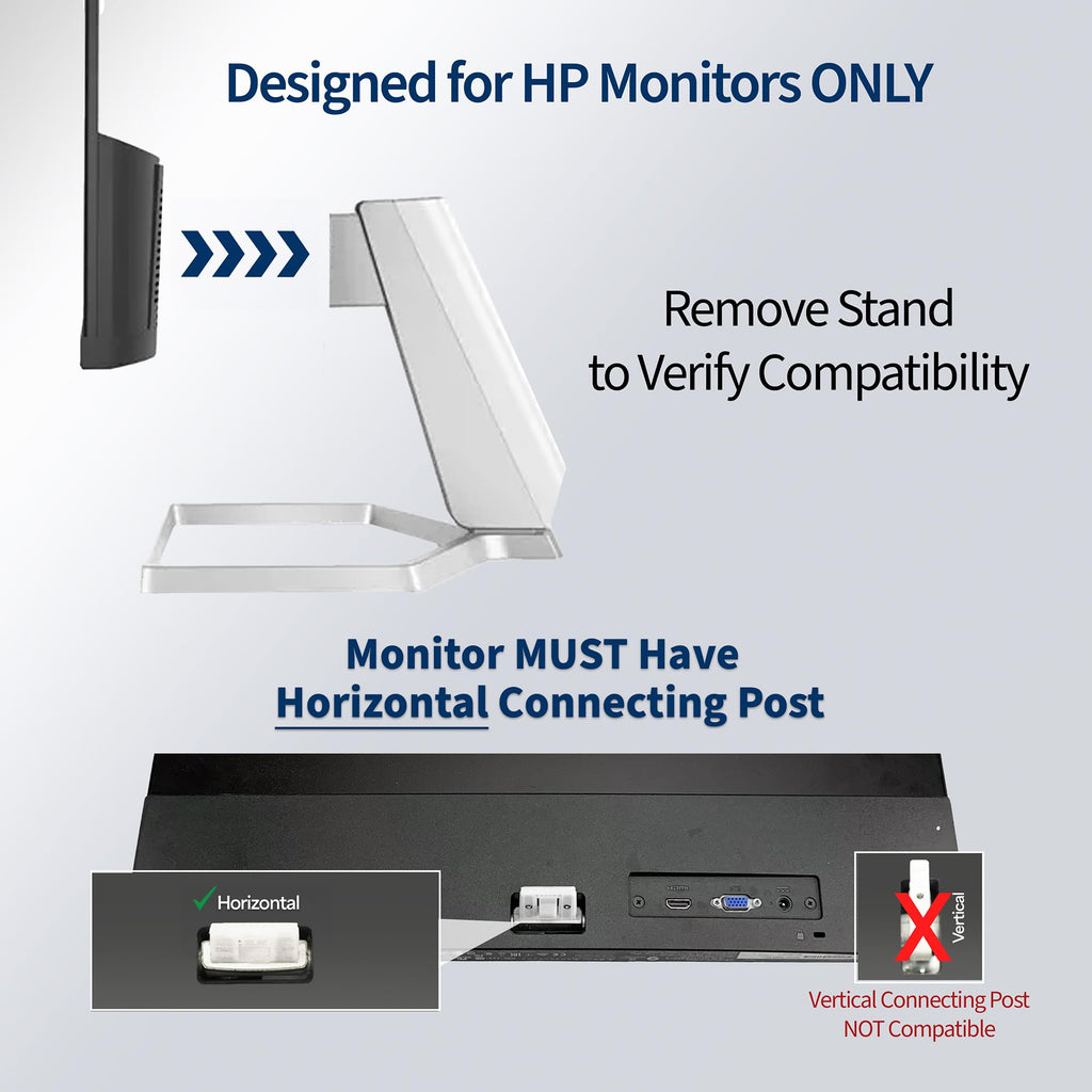 VIVO Quick Attach VESA Adapter Designed for HP Models 27er, 27es, 27ea, 25er, 25es, 24ea, 23er, 23es, 22er, 22es, 22f, 23f, 24f, 25f, and 27f, VESA 75x75m and 100x100mm Conversion Kit, MOUNT-HP27ER