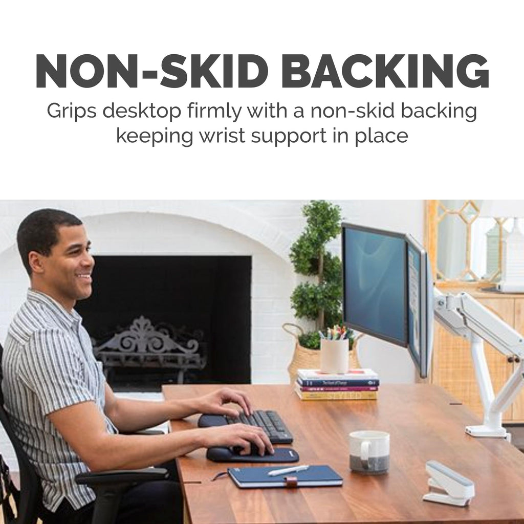 FELLOWES PlushTouch Mouse Pad Wrist Rest with FoamFusion, Black
