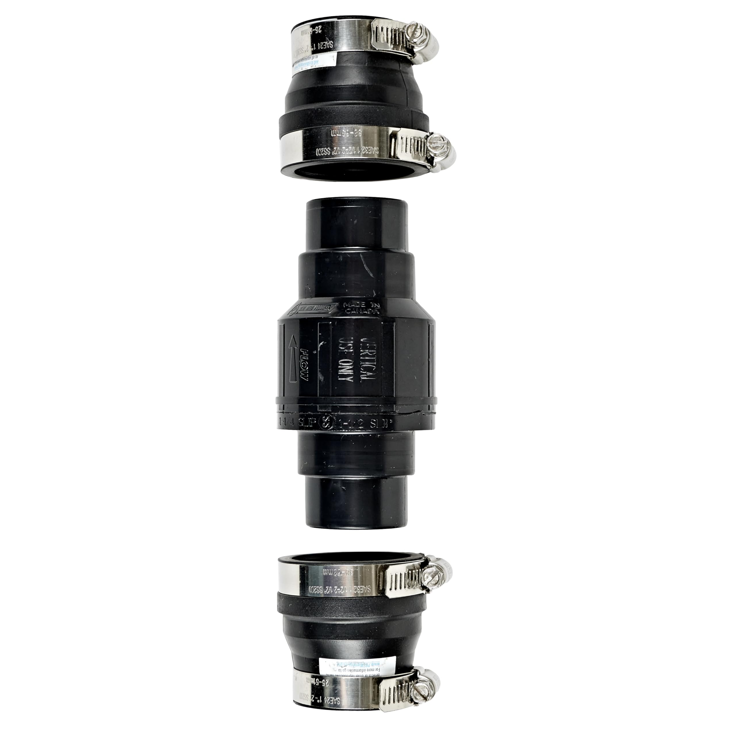 Red Lion SCV114 1-1/4-Inch and/or 1-1/2-Inch ABS Vertical Sump Pump Check Valve, Black, 14942901
