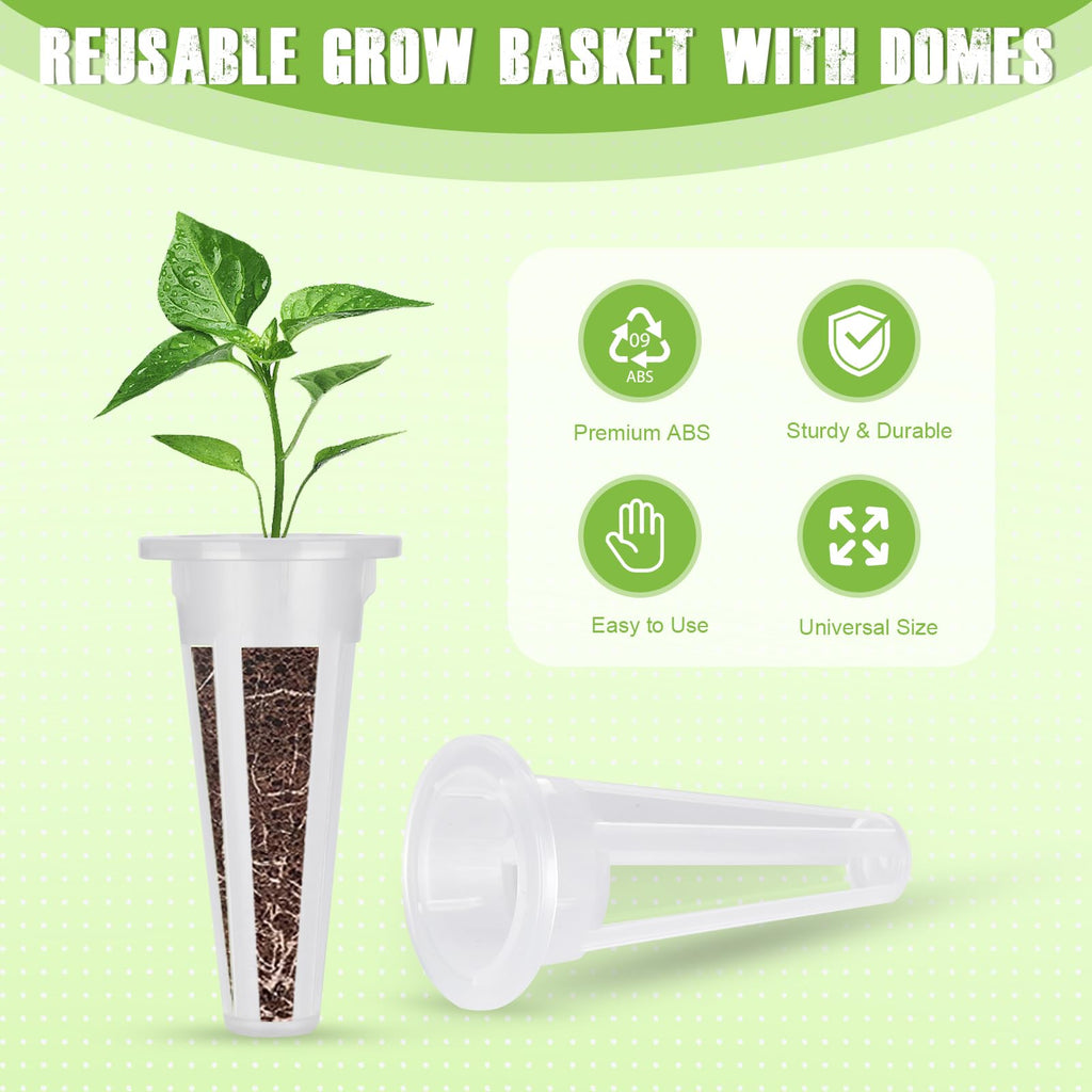 161 Pcs Seed Pods Kit for AeroGarden, Grow Anything Kit for Hydroponics with 50 Grow Sponges, 30 Grow Baskets, 30 Planting Domes, 50 Pod Labels, 1 Tweezer