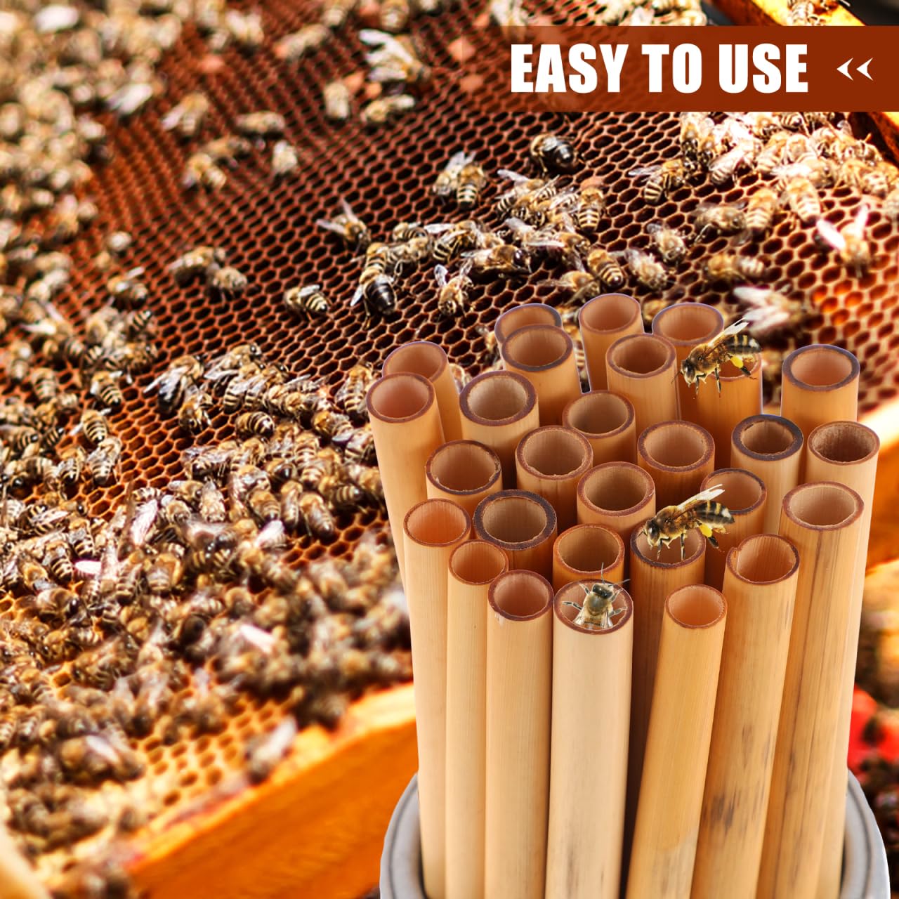 100Pcs Mason Bee Tubes Reed Tubes for Bees 6 Inch Bee Nesting Tubes Beekeeper Replacement Nesting Refill Tubes, Diameter: 0.6-0.8 cm