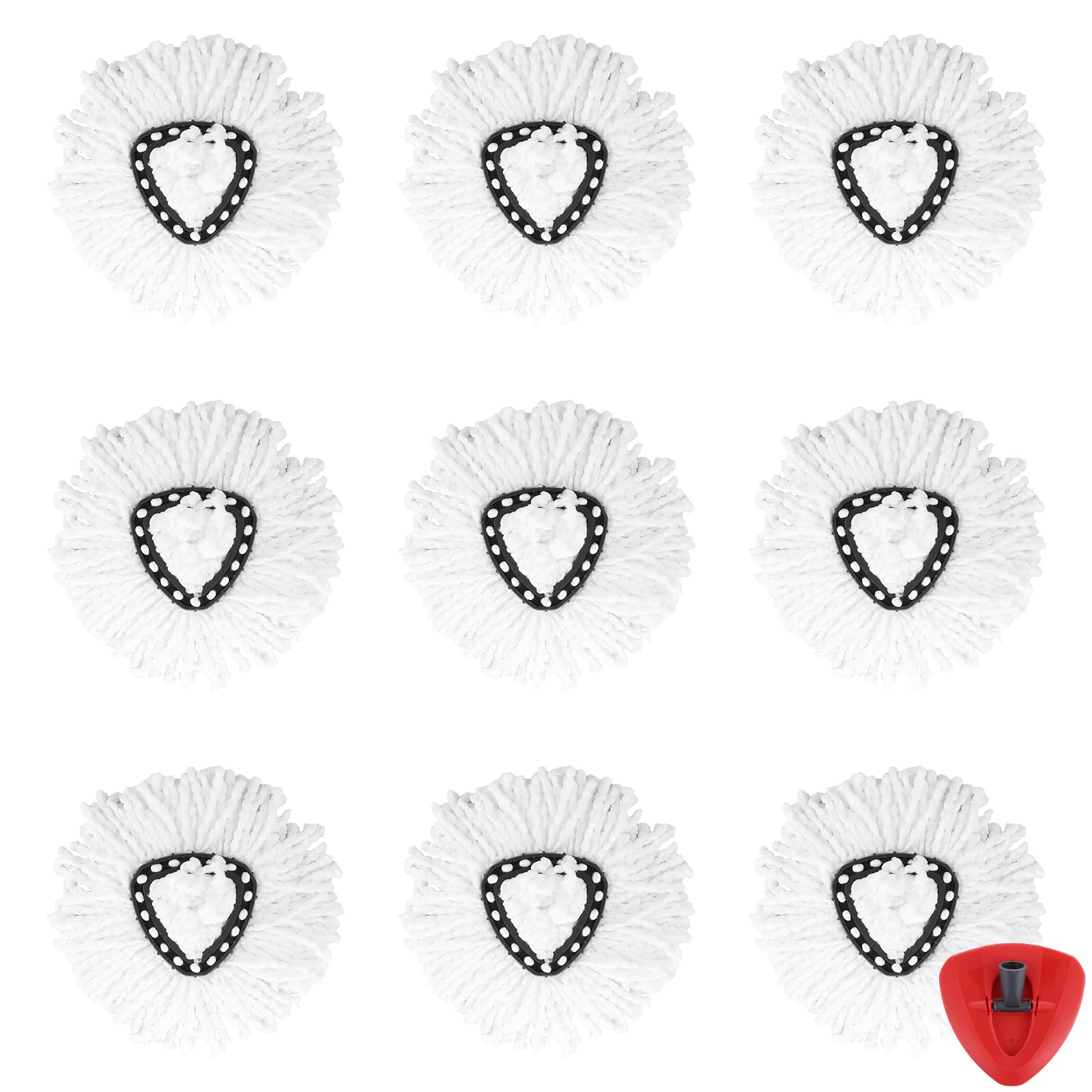 8 Pack Spin Mop Head Refill 1 Rotating Mop Base Compatible with O-Ceda EasyWrin Mop Heads Refills,Spin Mop replacement heads For Easy House Cleaning Floor Mopping
