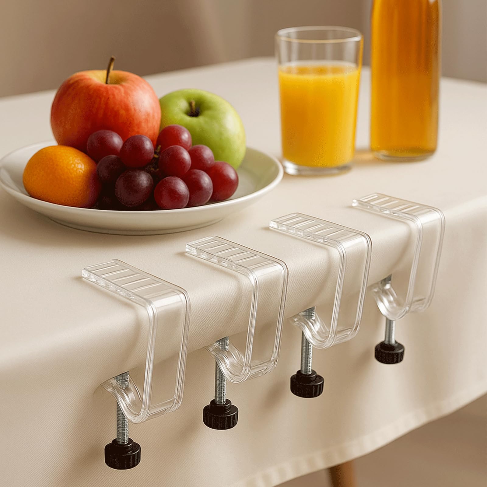 12 Piece Adjustable Tablecloth Clips with Strong Clamping Force to Prevent Slippage. Damage-Free Table Cloth Holder Clips , Easy to Install, Suitable for Tables with Thickness Between 0.4-1.96 Inch.