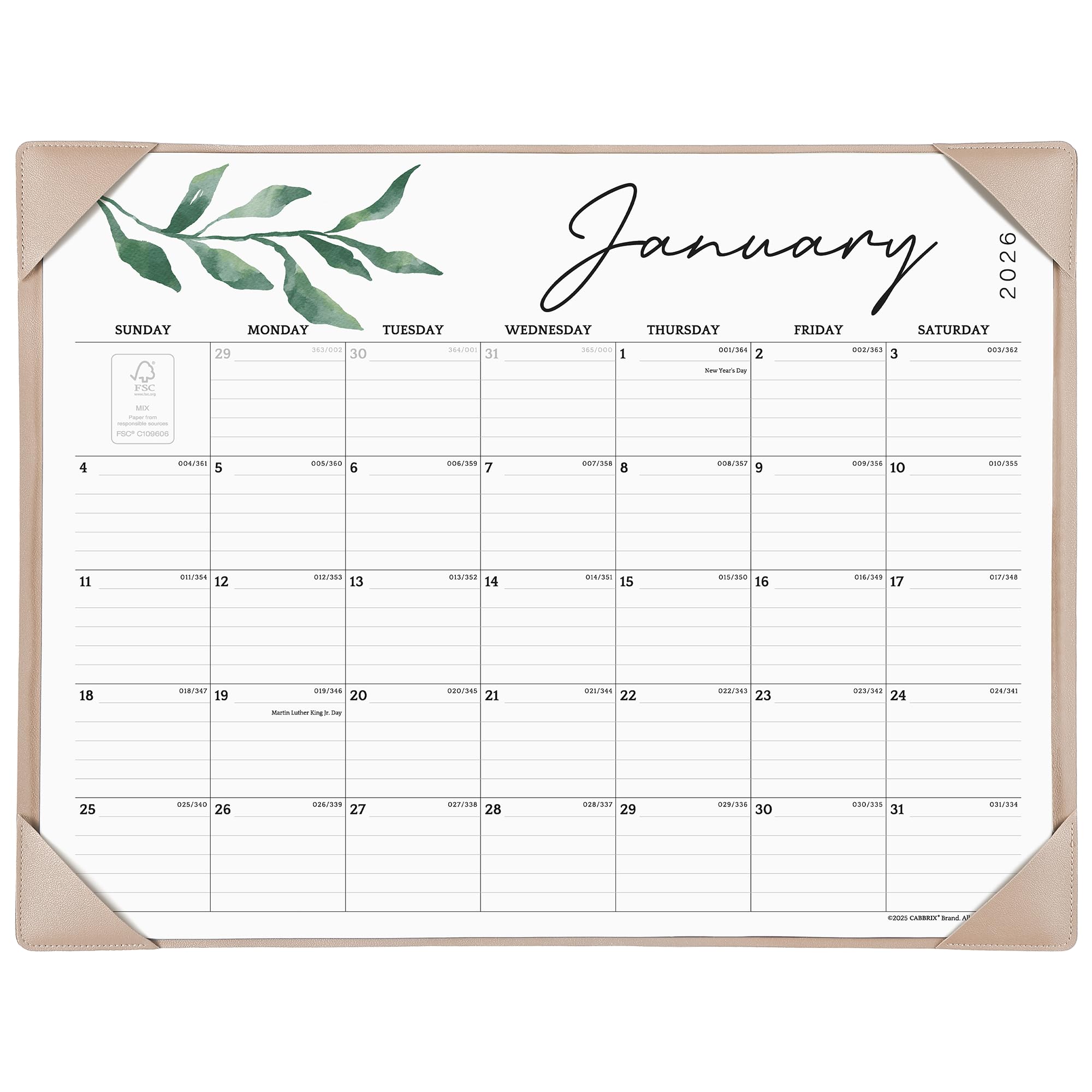 Large Desk Calendar 2026-2027 with Desk Mat, Cabbrix Desk Pad Calendar 22 x 17 Inch Runs From January 2026 to June 2027, Desk Blotter Calendar 2026-2027 for Home School and Office (Apricot)