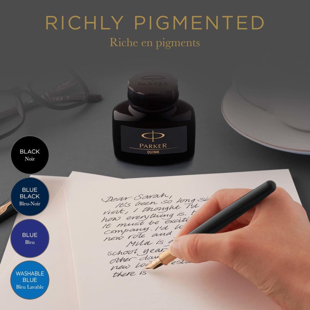 PARKER QUINK Ink Bottle, Blue-Black, 57 ml