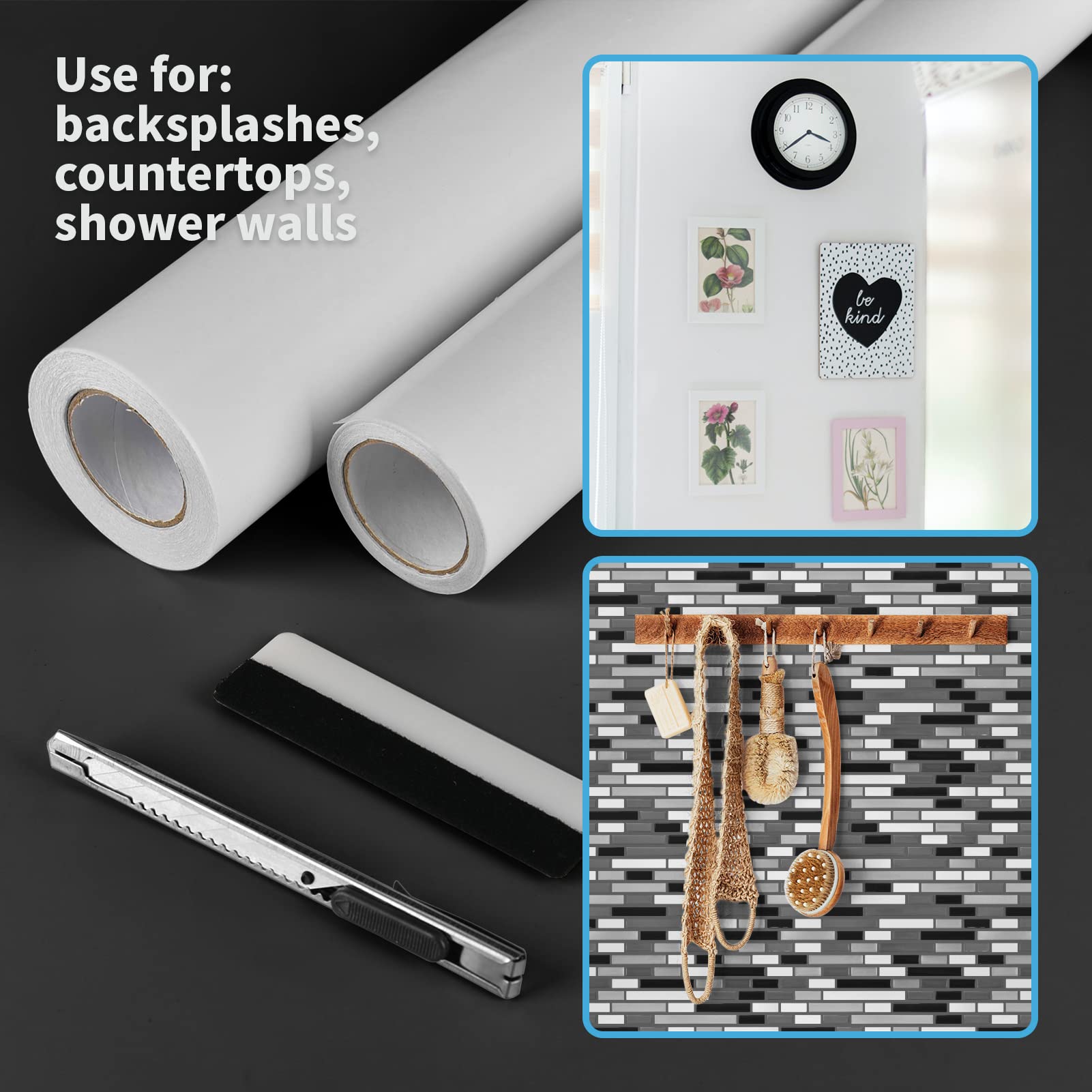 Art3d Adhesive Tile Setting Mat, Double-Sided Tape Sheet for Crafts, Arts, DIY Projects, 12in. X 360in. Damage-Free, Residue-Free