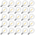 Brightown G40 Replacement LED Light Bulbs, 25 Pack Clear Globe Bulb fits E12 C7 Candelabra Screw Base Sockets, 1.5 Inch Dimmable Edison Light Bulbs for Indoor Outdoor Patio Decor, Warm White