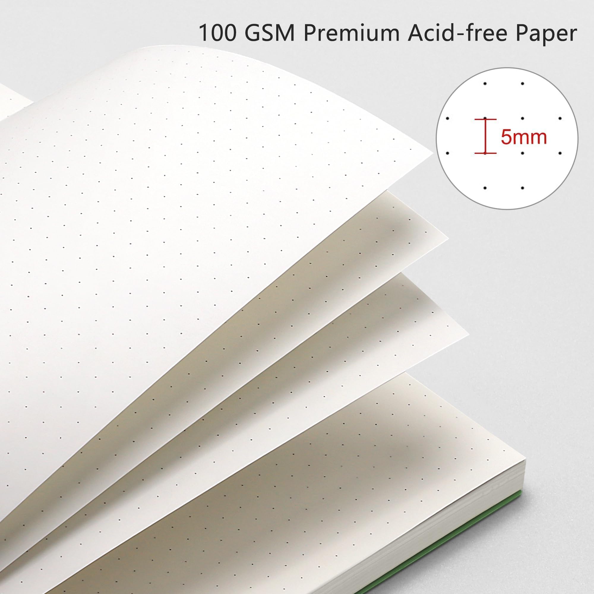 RETTACY Dotted Journal Notebook, 300 Pages, A4 Large Size (21 x 28 cm), 100 GSM Thick Paper, Flexible Plastic Cover, Spiral-bound, for Journaling, Planning, Tracking (Black)