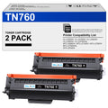 TN760 Toner Cartrigde High Yeild (with Chip) for Brother TN760 TN-760 TN730 TN-730 Compatible for Brother MFC-L2710DW L2730DW L2750DW XL HL-L2370DW L2390DW L2350DW L2395DW DCP-L2550DW Printer(2 Black)