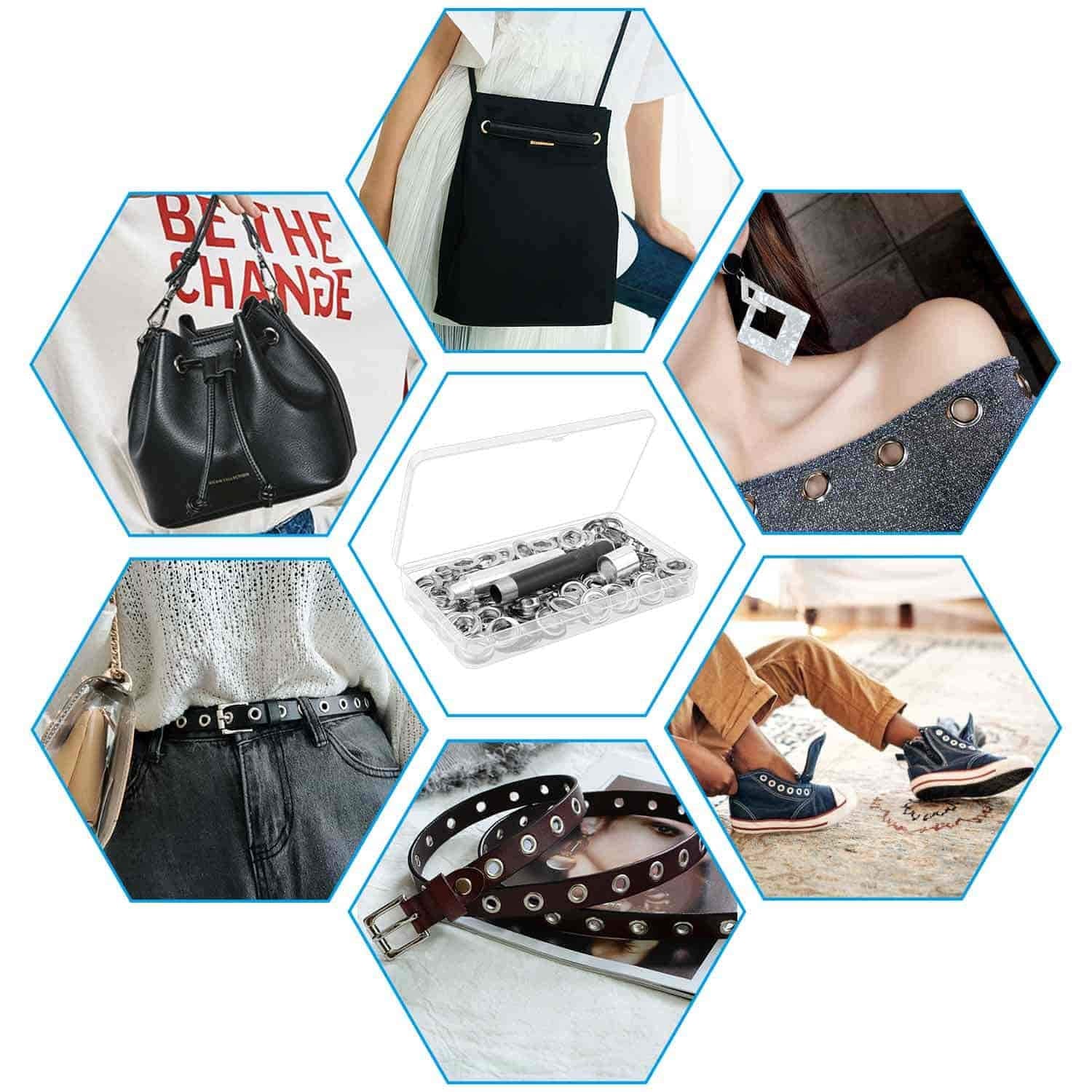 120 Sets Grommet Tool Kit 12.7mm, Cridoz Grommet Eyelets Kit with Setting Tools and Storage Box for Fabric, Tarps, Curtains