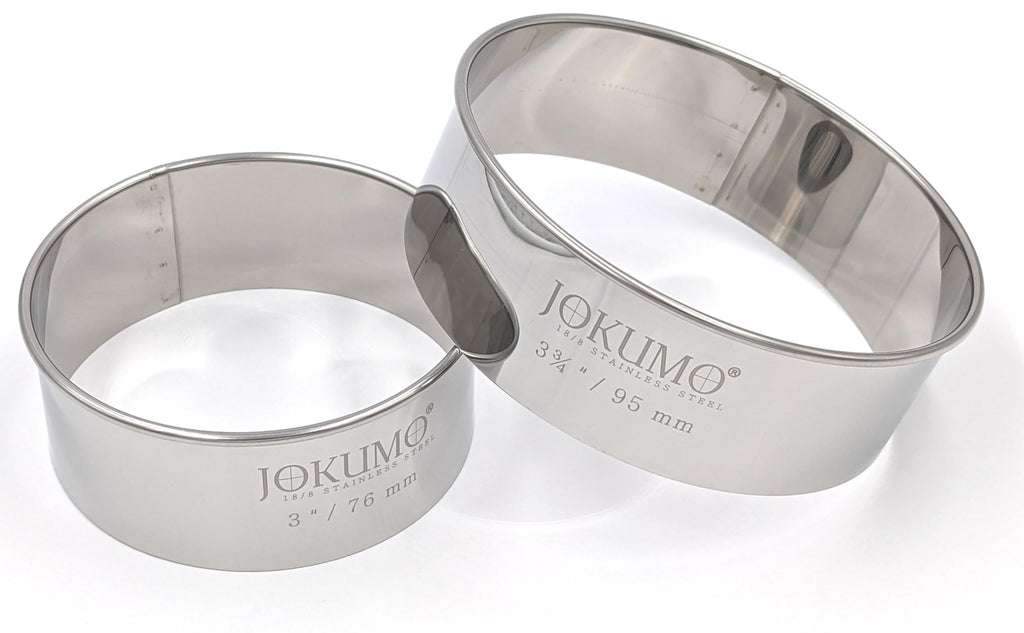 JOKUMO 12 Piece Plain Round Pastry/Cookie Cutter Set Heavy Duty Commercial Grade 18/8 304 Stainless Steel - Metal Marked Size - Perfect for Cooking Enthusiast (12 Pcs Commercial Grade Round)