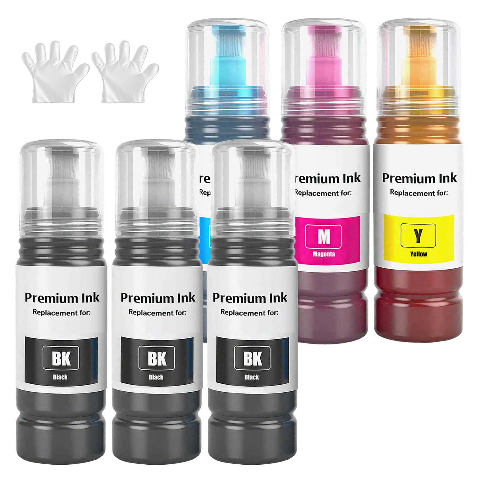 522 Ink Refill Bottles Replacement for Epson 522 Ink Refill Bottles for Ecotank ET-2800 ET-4800 ET-2400 ET-2803 ET-2840 ET-2720 ET-4700 ET-4810 Printer (3BK C M Y)