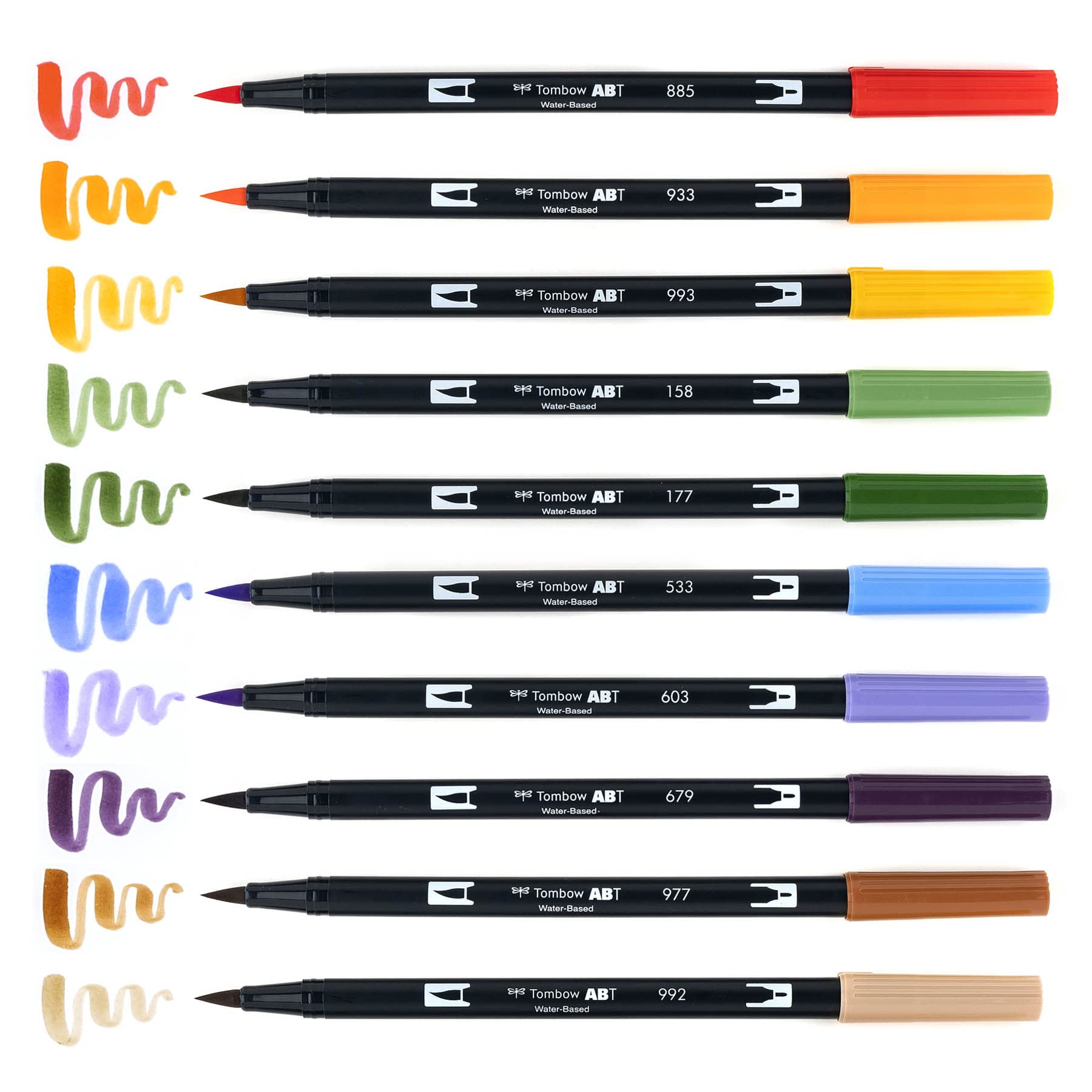 Tombow Dual Brush Pen Set, 10-Pack, Secondary Colors (56168)