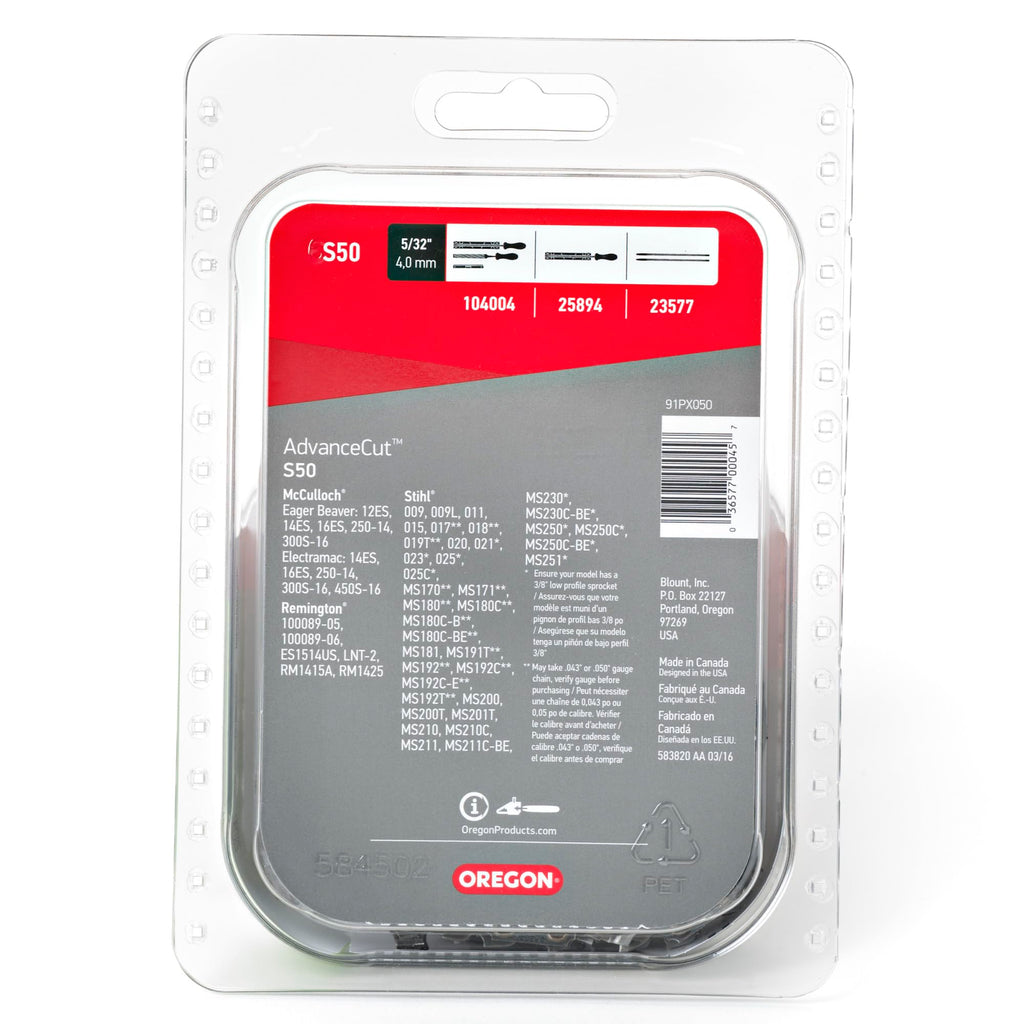 Oregon S50 AdvanceCut Chainsaw Chain for 14-Inch Bars, Fits Stihl, Remington, McCulloch