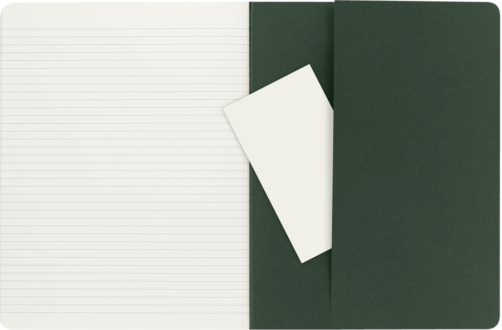 Moleskine Cahier Journal, Soft Cover, XL (7.5" x 9.5") Ruled/Lined, Myrtle Green, 120 Pages (Set of 3)