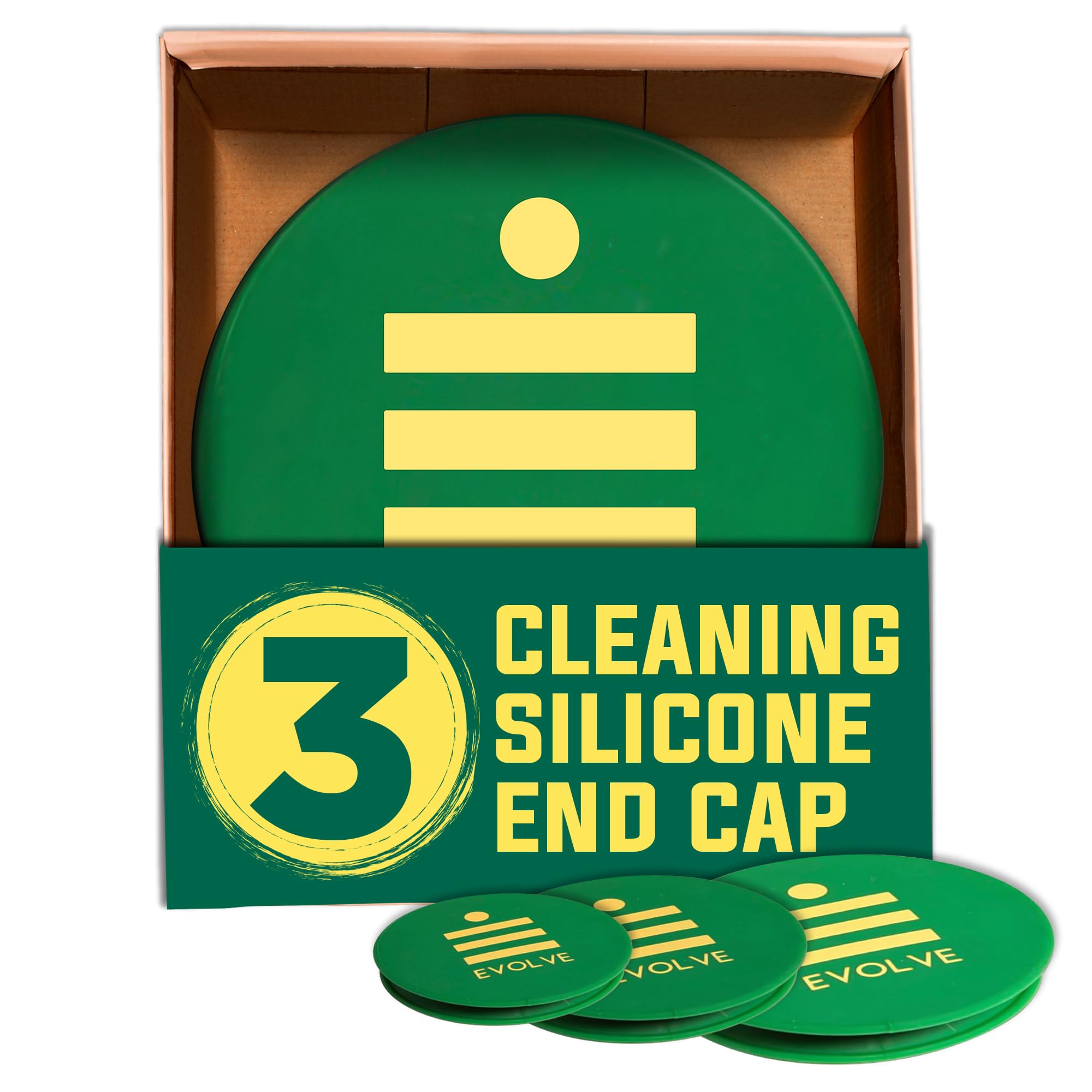 Evolve Cleaning Silicone End Caps – Secure Leak-Free Seal, Waterproof & Stretchable Fit, Smell-Resistant Closure, Heat-Resistant & Easy to Clean, Ideal for Storage, Travel & Cleaning, 1 Pack, 3 Sizes