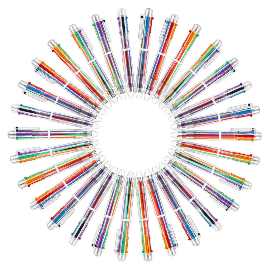 Multicolor Pen - 30 Pack 0.5mm 6-in-1 Retractable Ballpoint Pens for Office School Supplies Students Gift