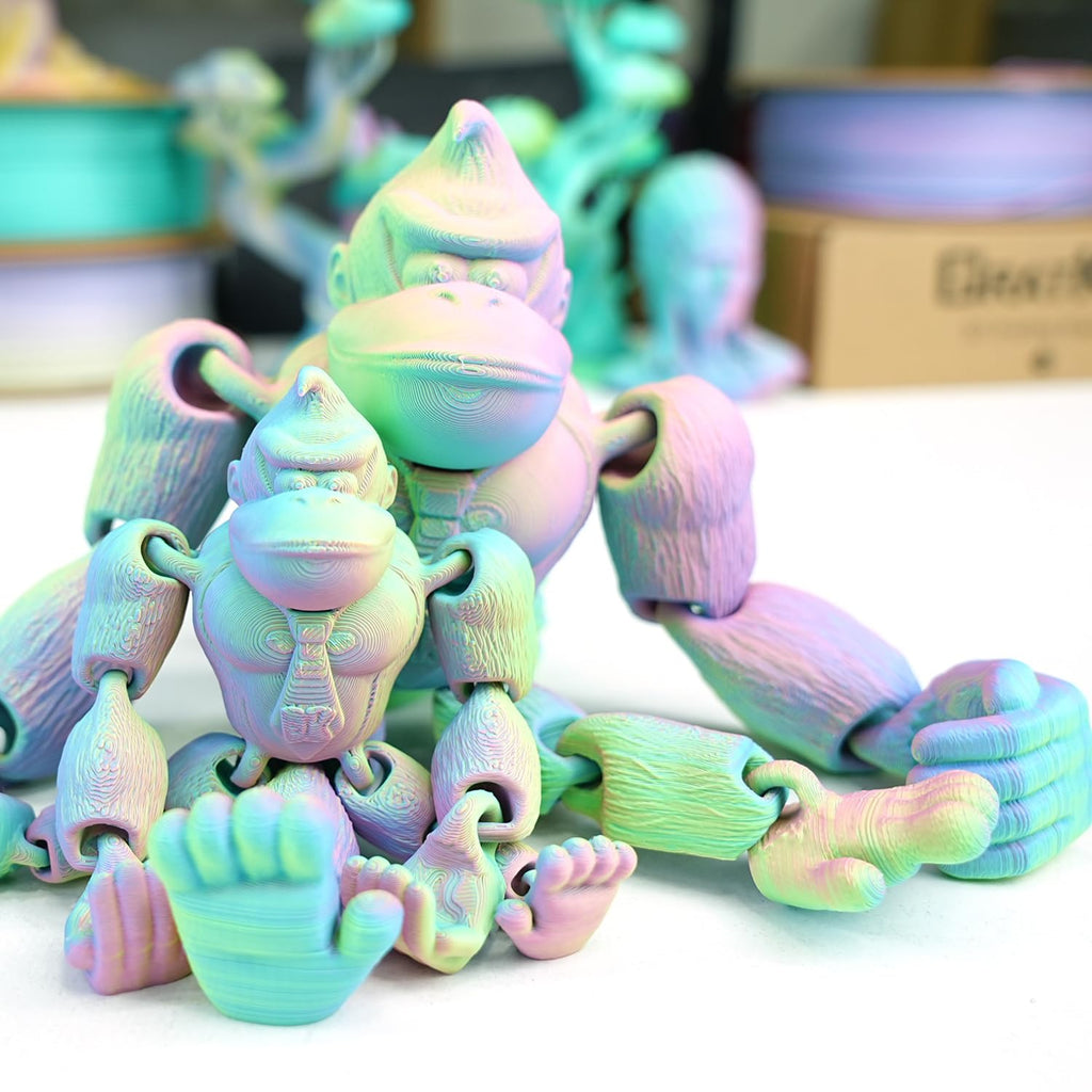 Gratkit Matte Tri-Color PLA Filament,Coextrusion PLA Filament 1.75mm, +/-0.03mm, 1KG/Roll, High Speed Matte PLA,Fluorite