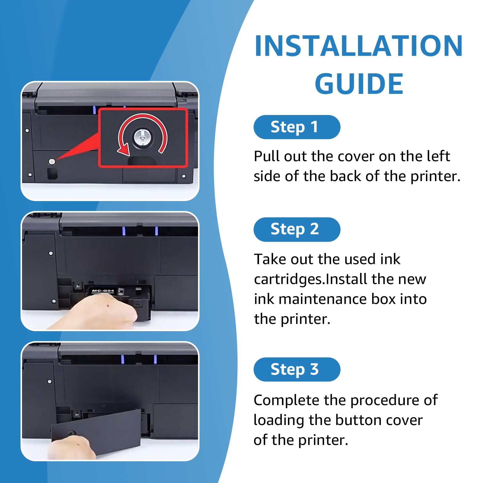 MC-G04 Ink Maintenance Cartridge Box Replacement for Canon MC G04 for G1130 G1230 G1330 G1430 G1530 G2170 G2270 G2470 G2570 G3170 G3270 G3370 G3470 G3570 G3471 G3472 G3571 G3572Printers, 2-Pack