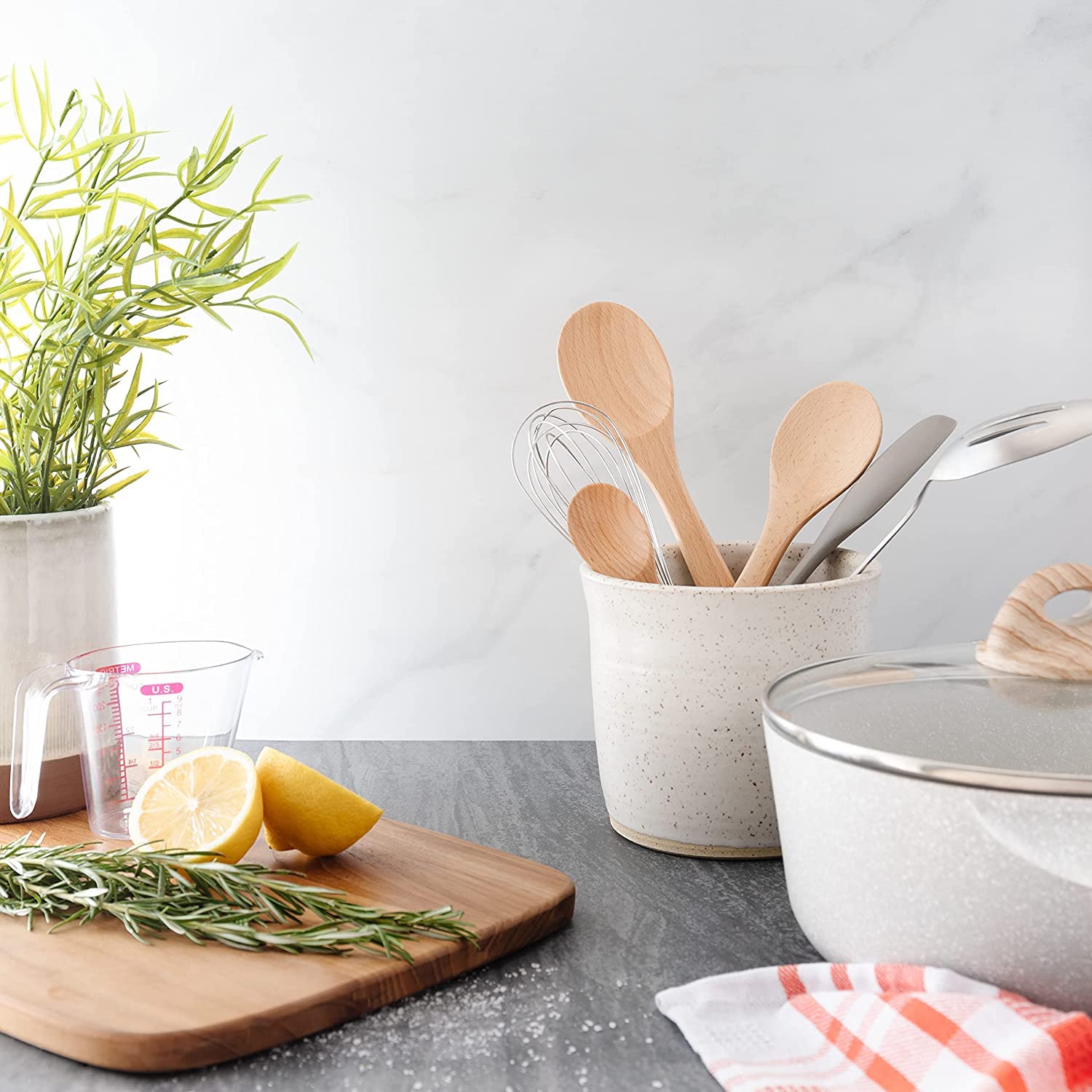 Chef Pomodoro Wooden Spoons for Cooking 3-Piece Set, Solid Beechwood Cooking Utensils | 12-Inch, 10.5-Inch, 8-Inch Wooden Utensils Set, Beechwood Kitchen Utensils, Soup Spoons for Nonstick Cookwares
