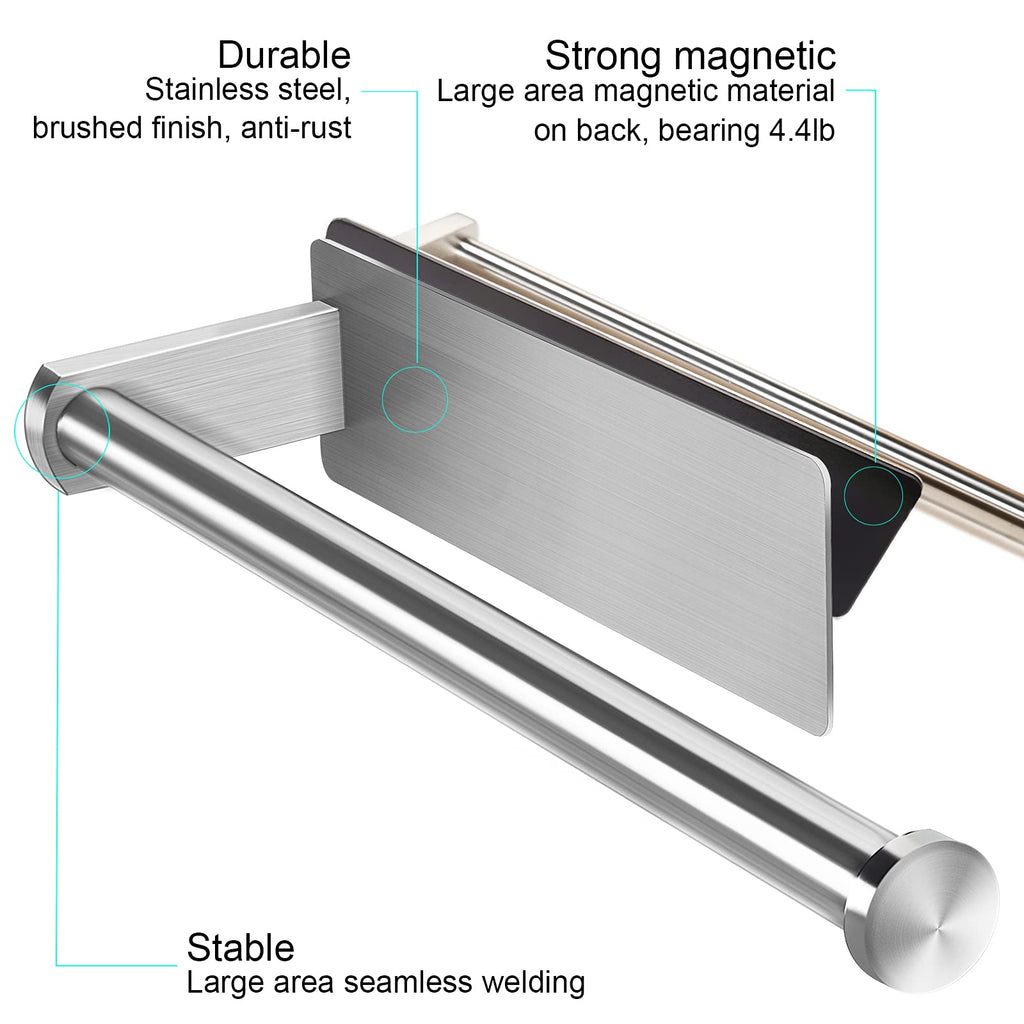 Paper Towel Holder Magnetic Towel Holder Rack for Kitchen (magnetic-12inch-Brushed)