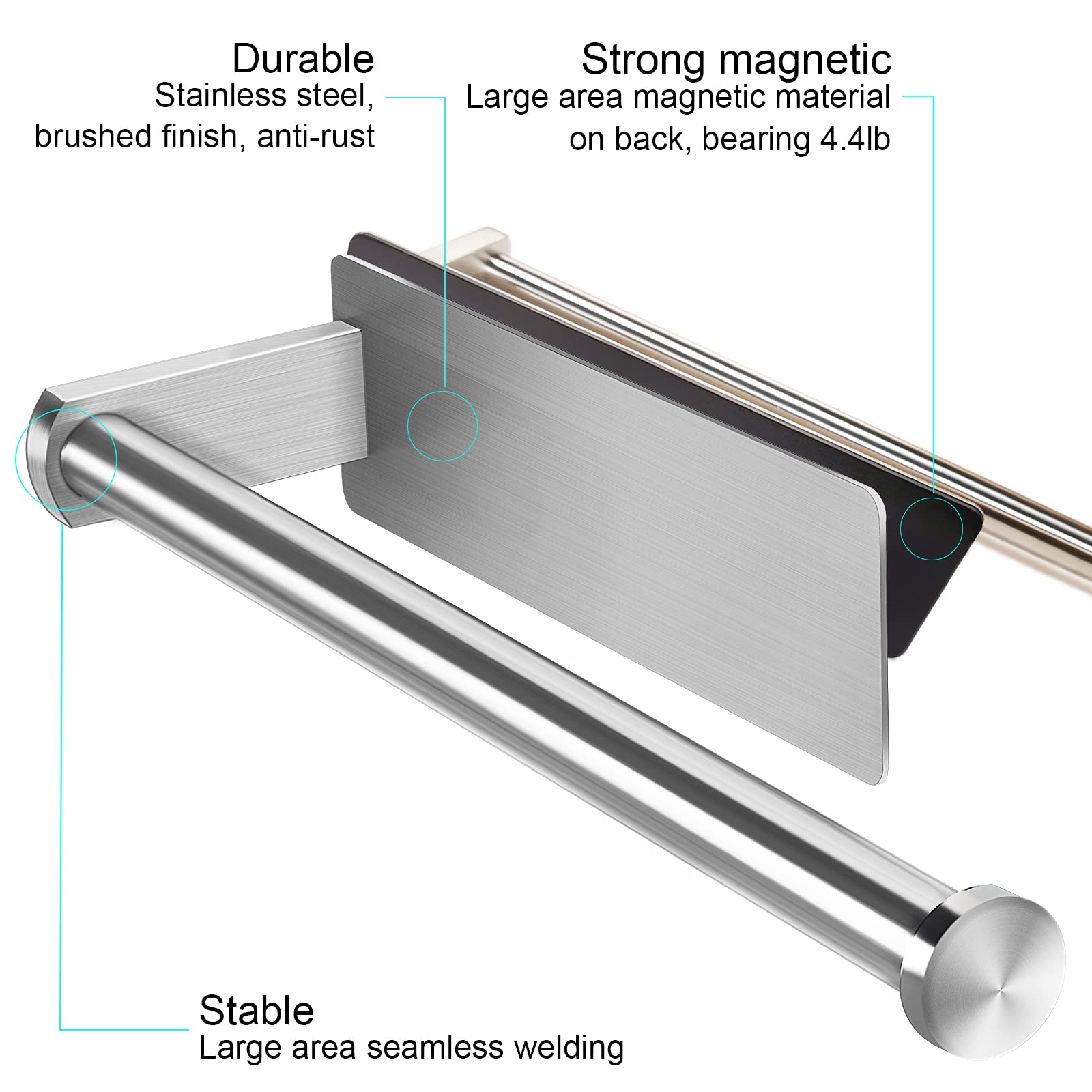 Paper Towel Holder Magnetic Towel Holder Rack for Kitchen (magnetic-12inch-Brushed)